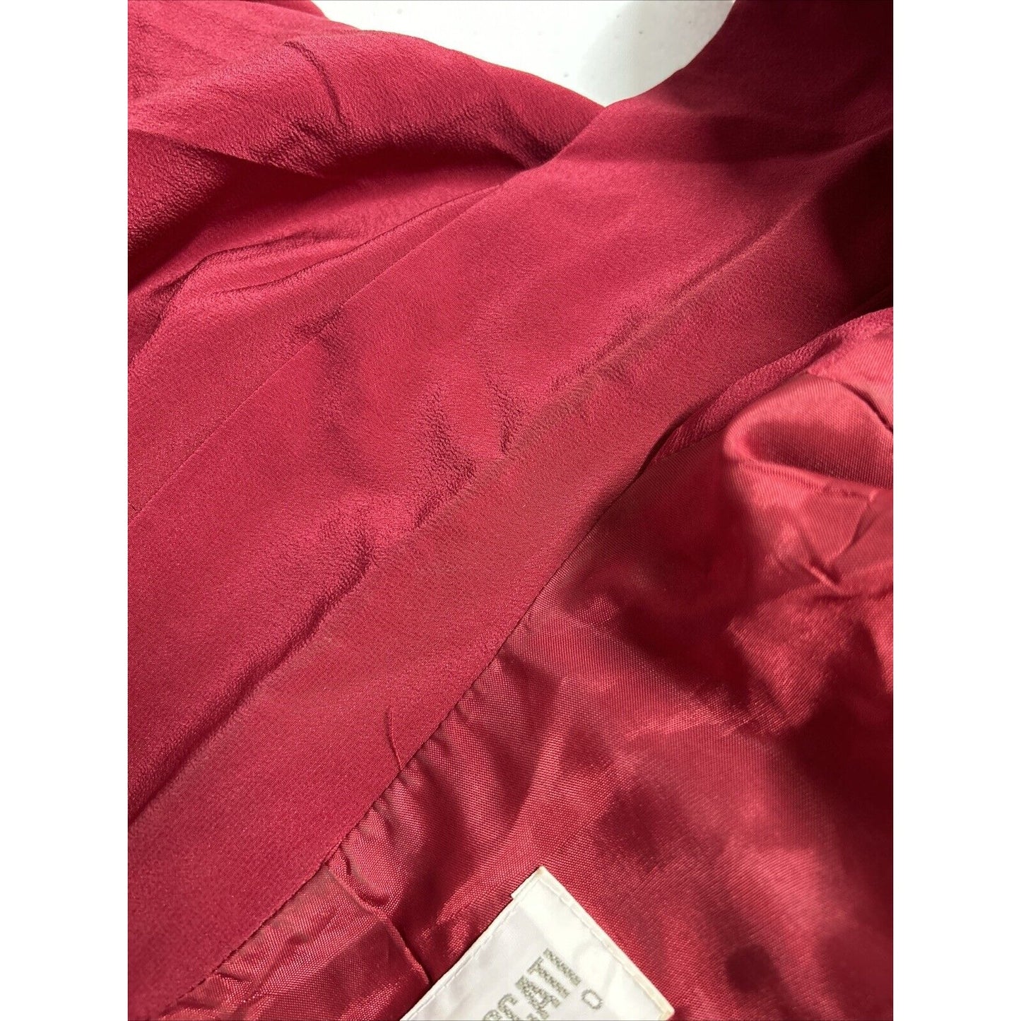 VTG Hugo Buscati Milano Silk Red Double Breasted Peak Lapel Women’s Blazer 12