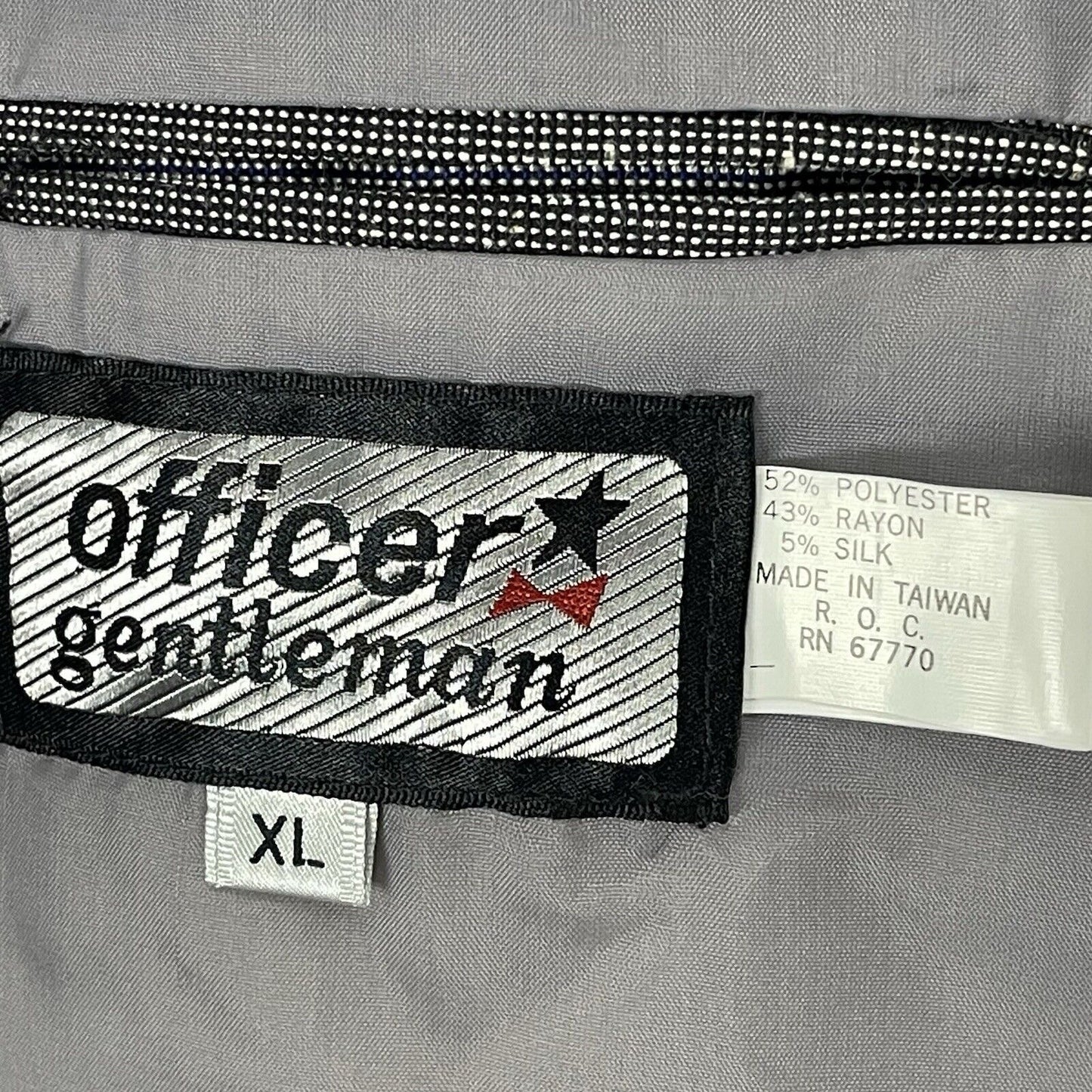 Officer Gentleman Grey Striped Buttoned Ventless Blazer Sports Coat Size XL