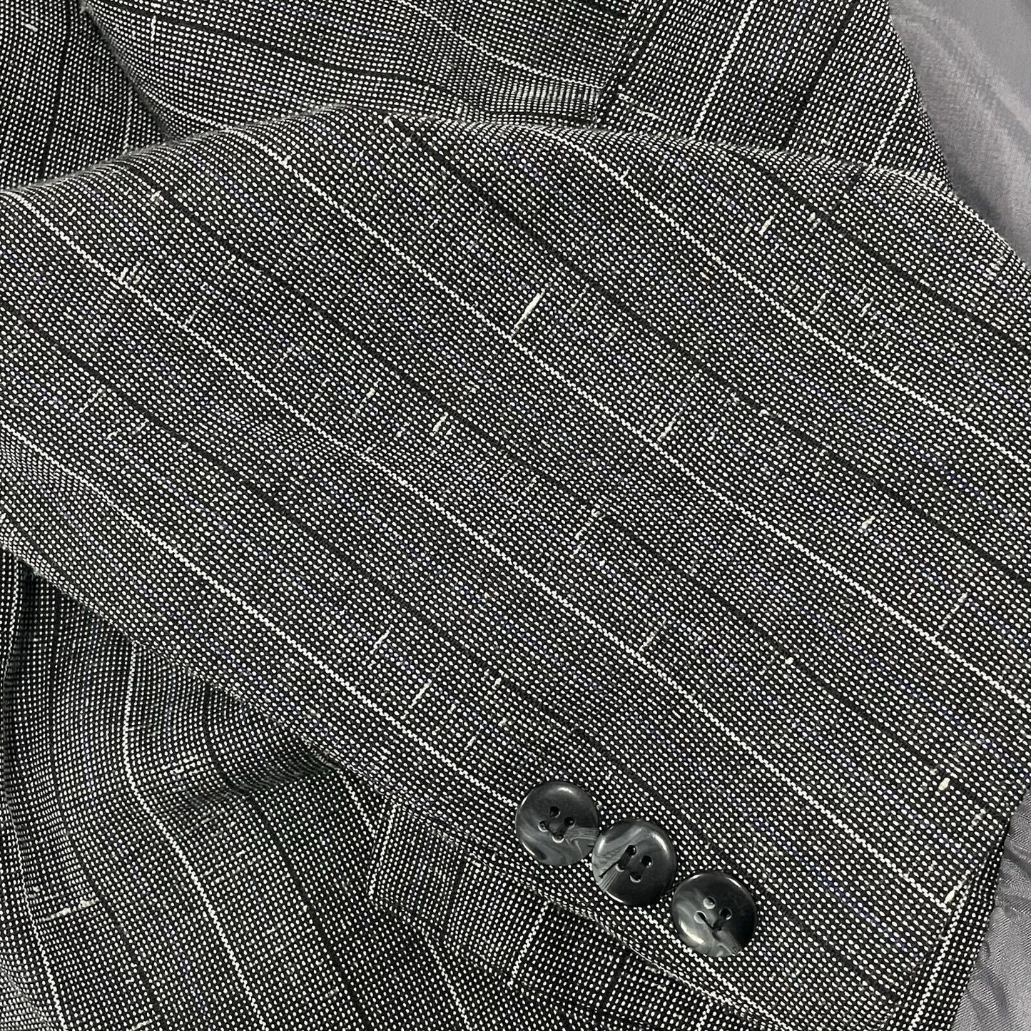 Officer Gentleman Grey Striped Buttoned Ventless Blazer Sports Coat Size XL