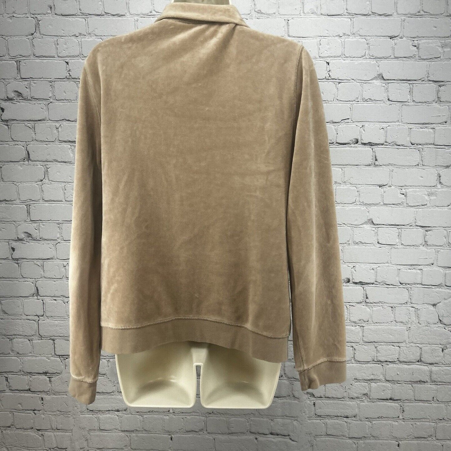 Saks Fifth Avenue Threads Nude Beige Full Zip Microfiber Two Pocket Jacket Large