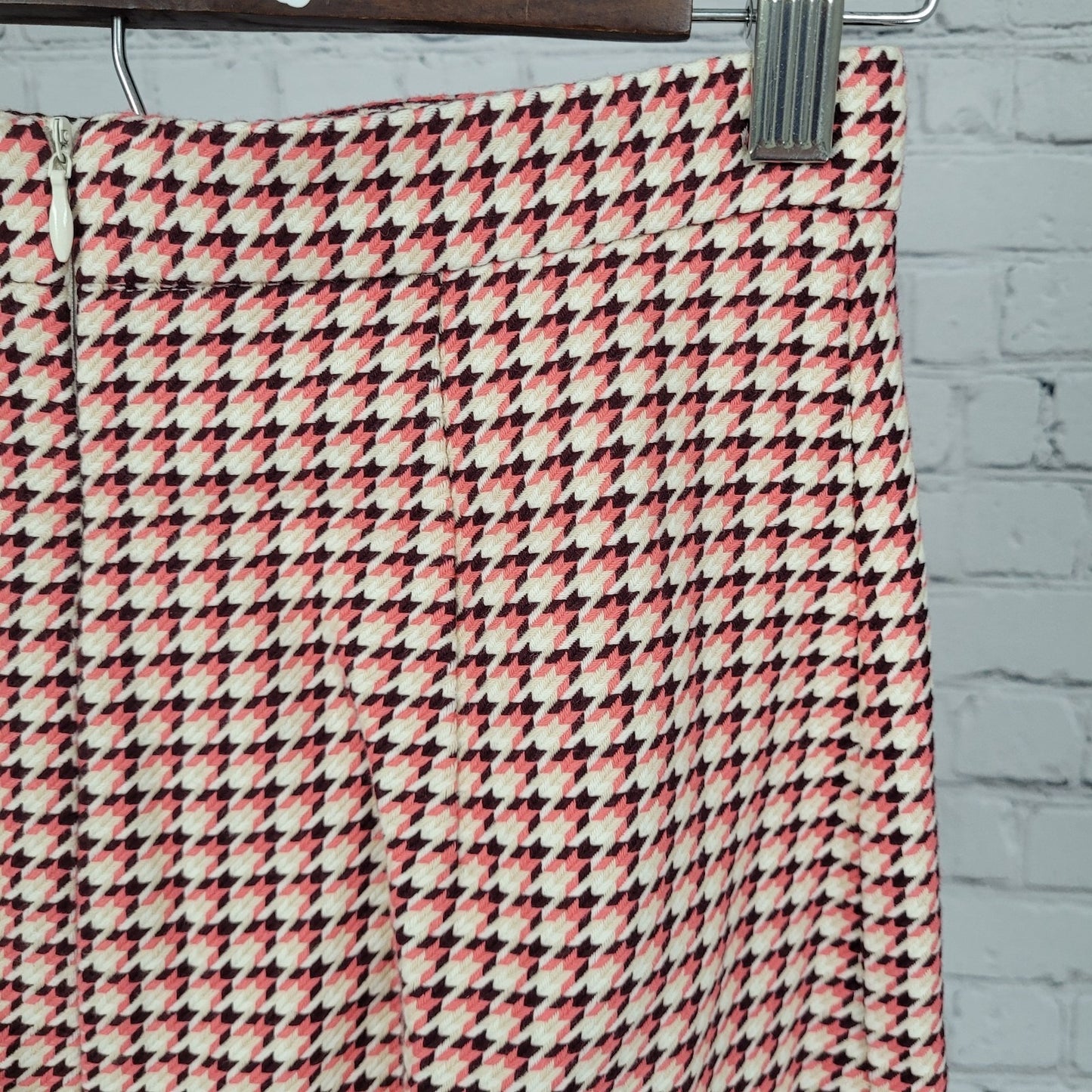 Paper London Multicolor Houndstooth Cotton Pleated Mini Skirt Size XS (24x17)