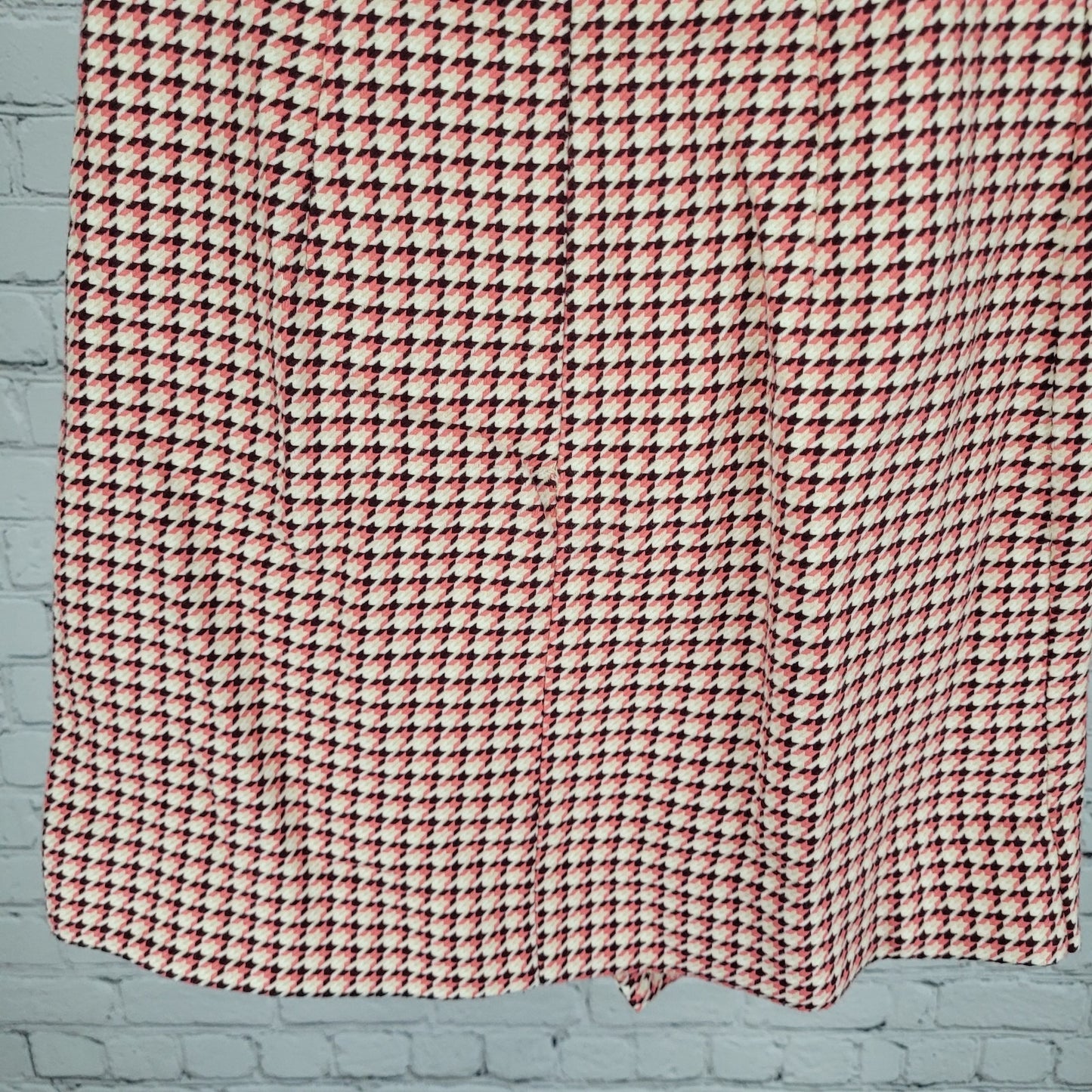 Paper London Multicolor Houndstooth Cotton Pleated Mini Skirt Size XS (24x17)