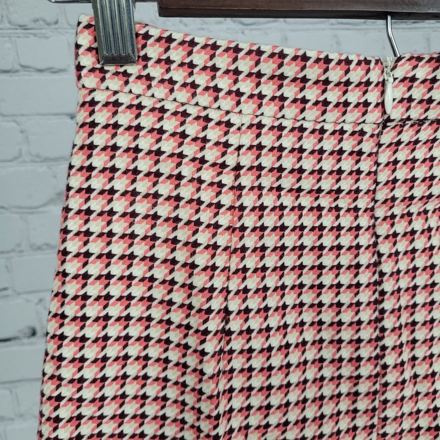 Paper London Multicolor Houndstooth Cotton Pleated Mini Skirt Size XS (24x17)