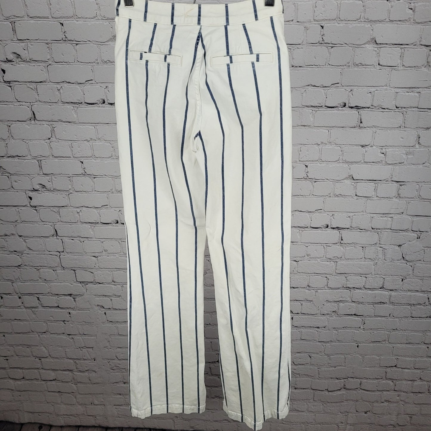 FRAME Denim Ivory & Blue Striped Stretch Jeans USA Made Size XS (22x33)