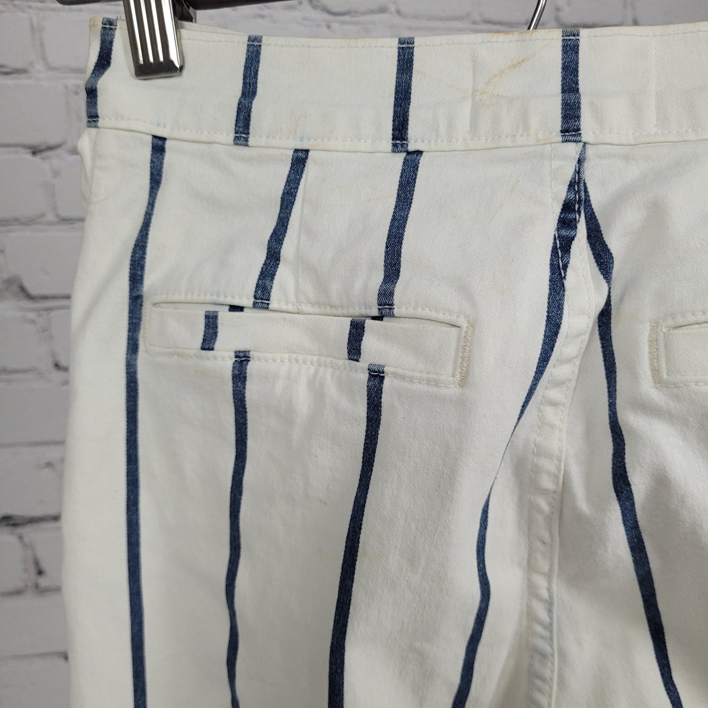 FRAME Denim Ivory & Blue Striped Stretch Jeans USA Made Size XS (22x33)