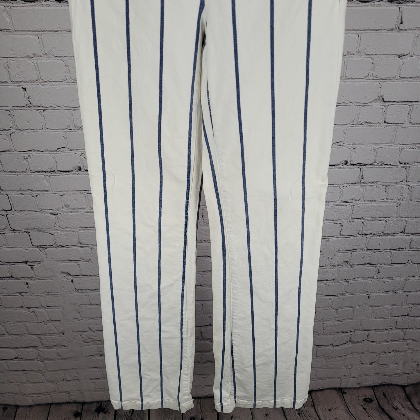 FRAME Denim Ivory & Blue Striped Stretch Jeans USA Made Size XS (22x33)