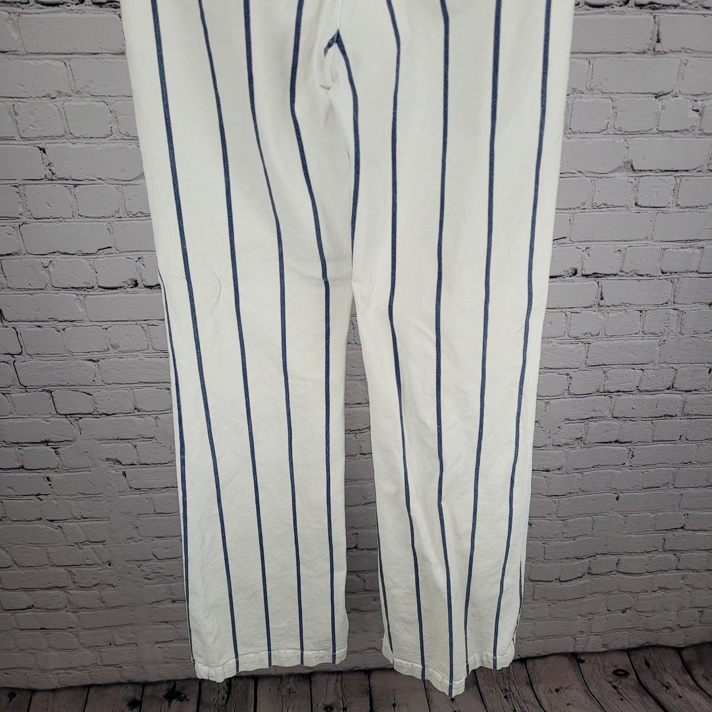 FRAME Denim Ivory & Blue Striped Stretch Jeans USA Made Size XS (22x33)