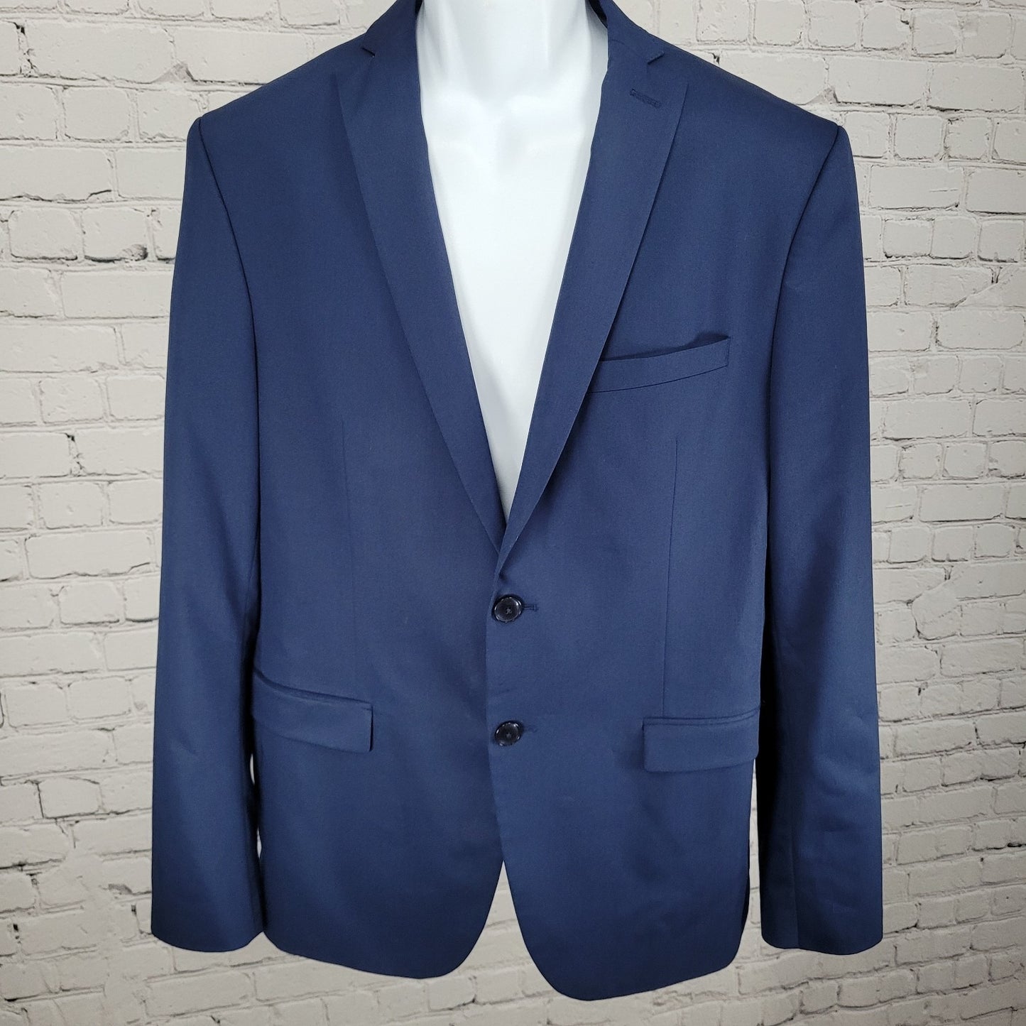 Zara Man Blue Wool Comfort AW'16 Stretch 2 Button Blazer Sport Coat Size 42