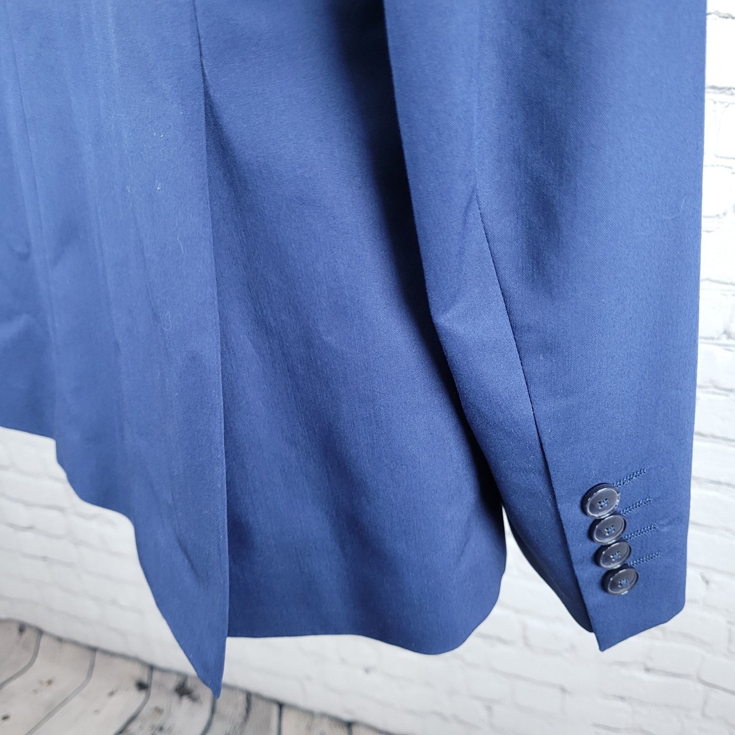 Zara Man Blue Wool Comfort AW'16 Stretch 2 Button Blazer Sport Coat Size 42