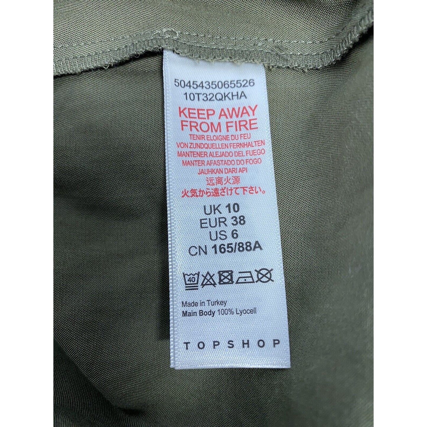 Topshop Army Green Collared Button Up Roll Tab Sleeve Dress w Belt Loops 6