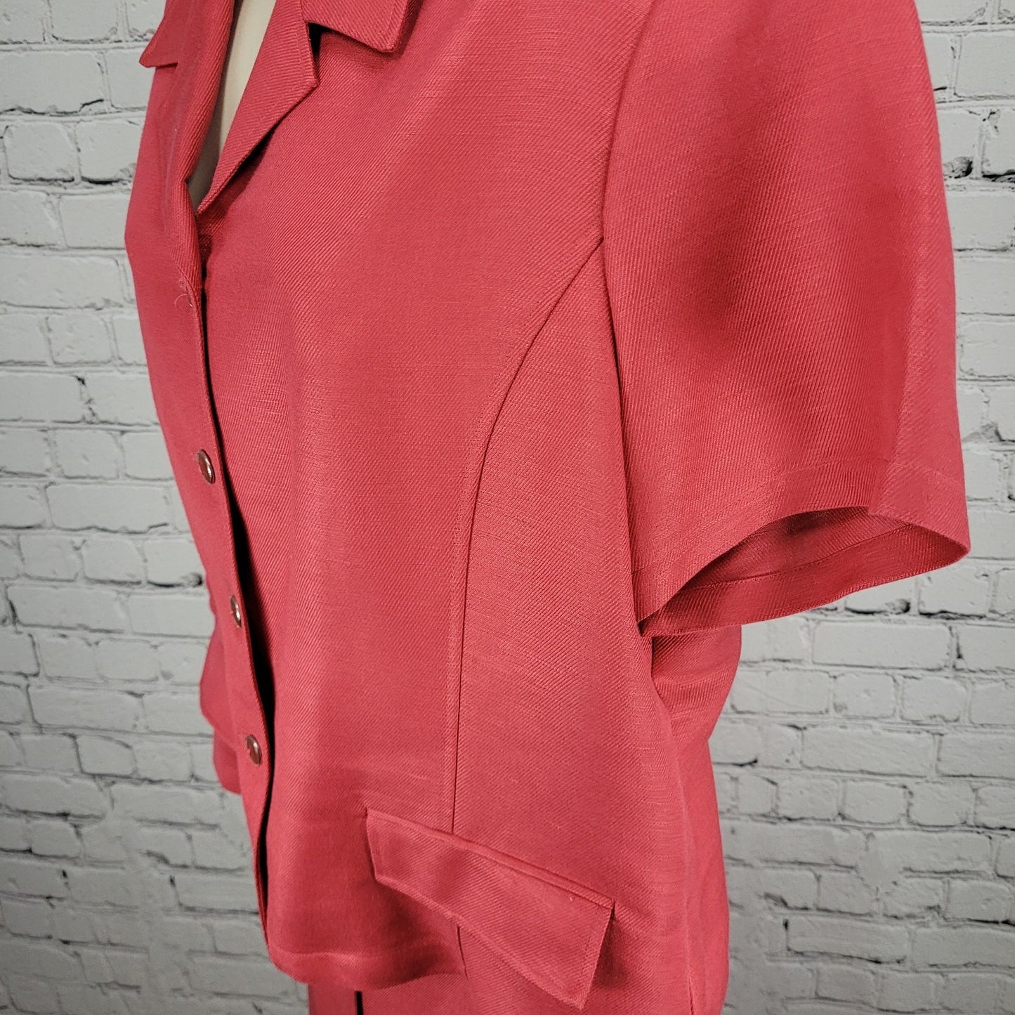 VTG Emma James By Liz Claiborne Linen Blend 2 Piece Blazer (18) Skirt (16) Suit