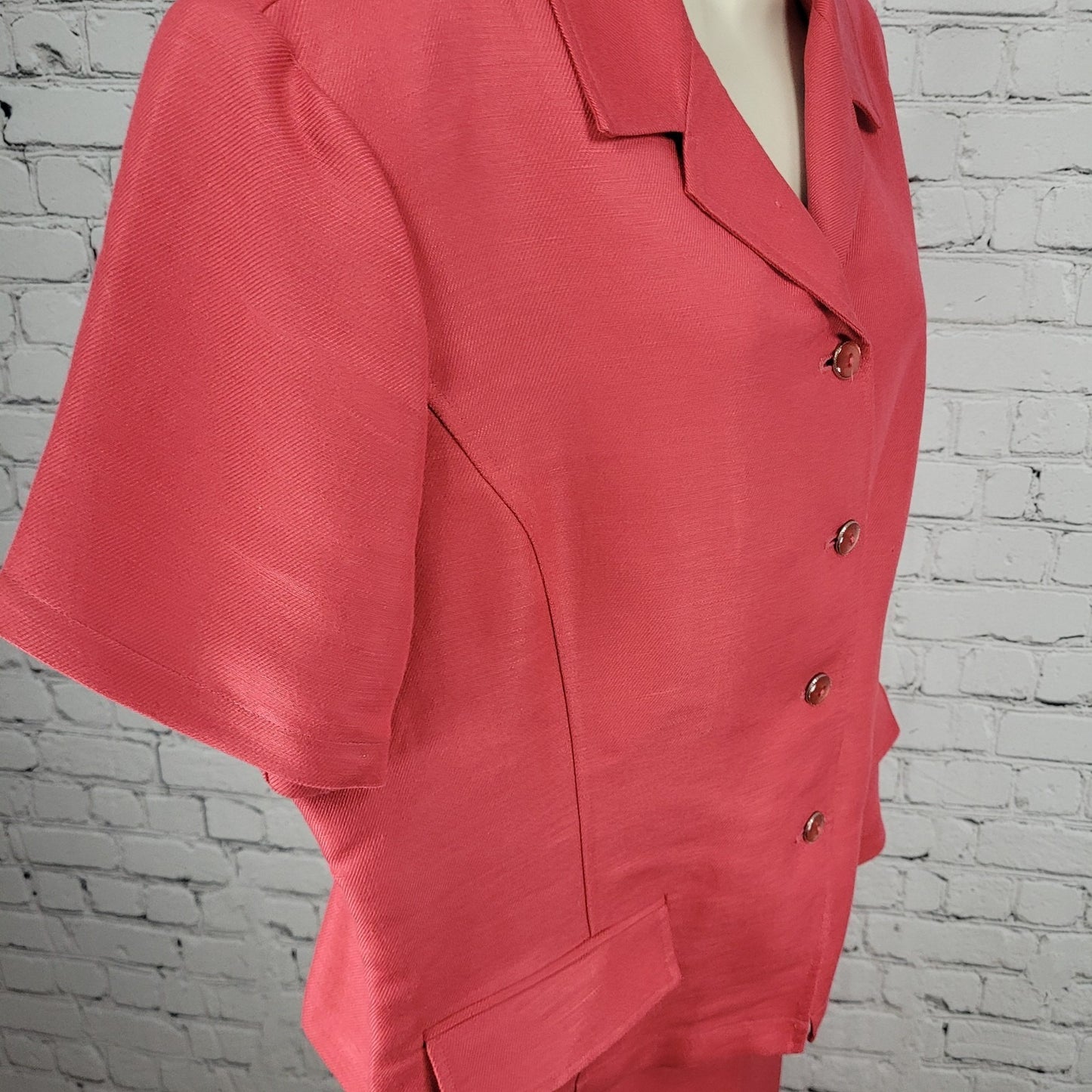 VTG Emma James By Liz Claiborne Linen Blend 2 Piece Blazer (18) Skirt (16) Suit