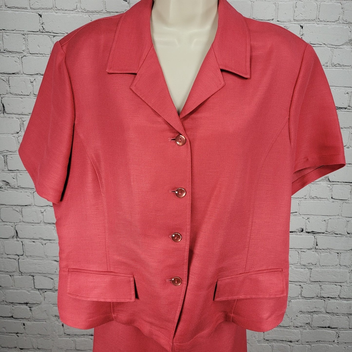 VTG Emma James By Liz Claiborne Linen Blend 2 Piece Blazer (18) Skirt (16) Suit
