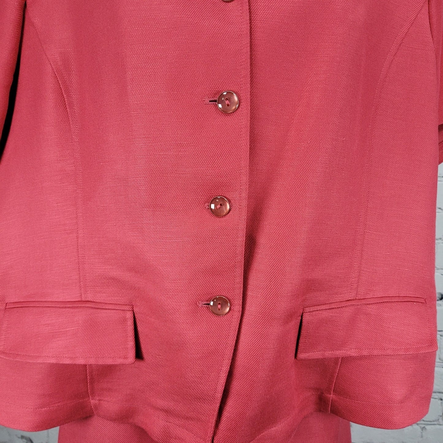 VTG Emma James By Liz Claiborne Linen Blend 2 Piece Blazer (18) Skirt (16) Suit