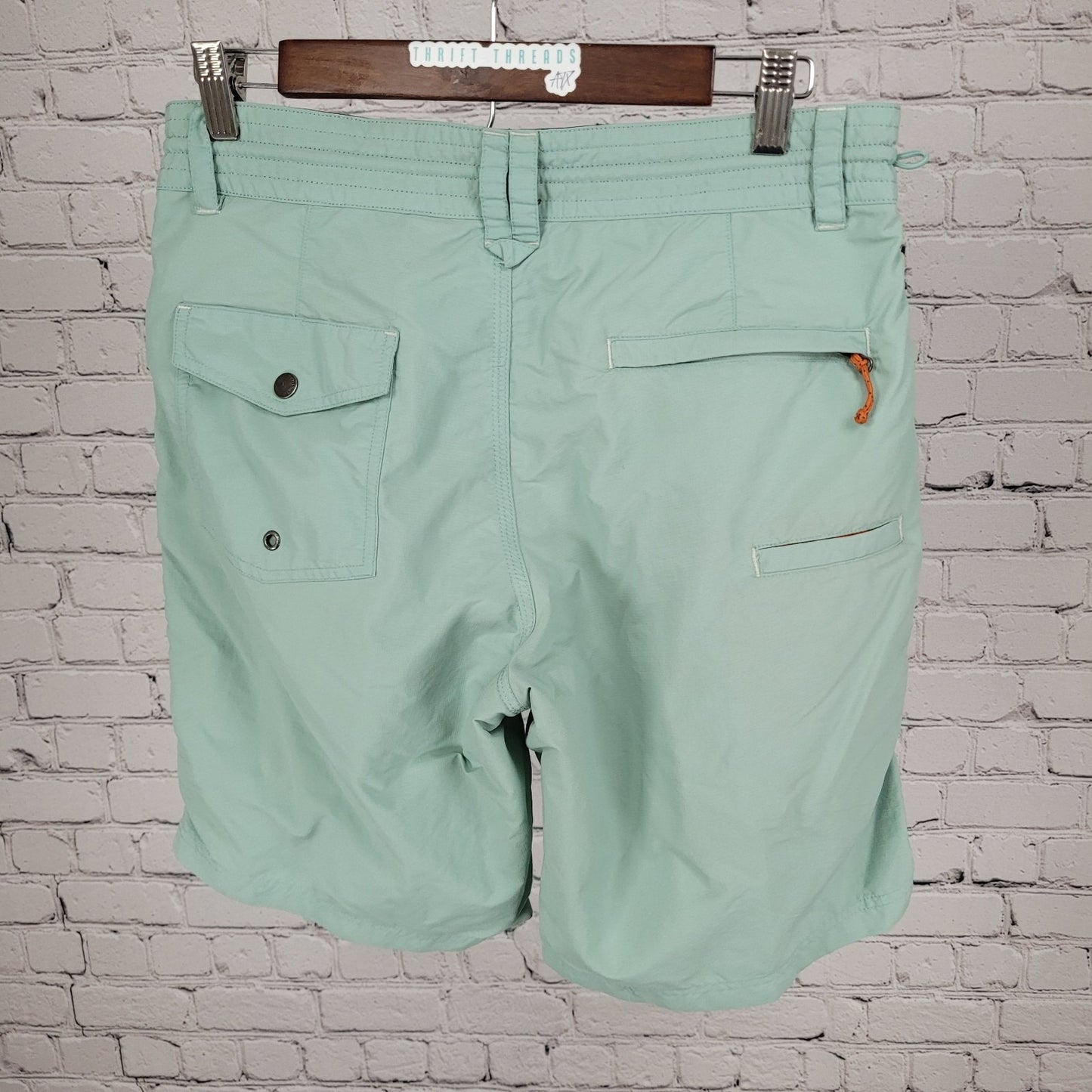 Howler Bros Green Zip Fly Multiple Pockets Board Shorts Swim Trunks Size 30x9