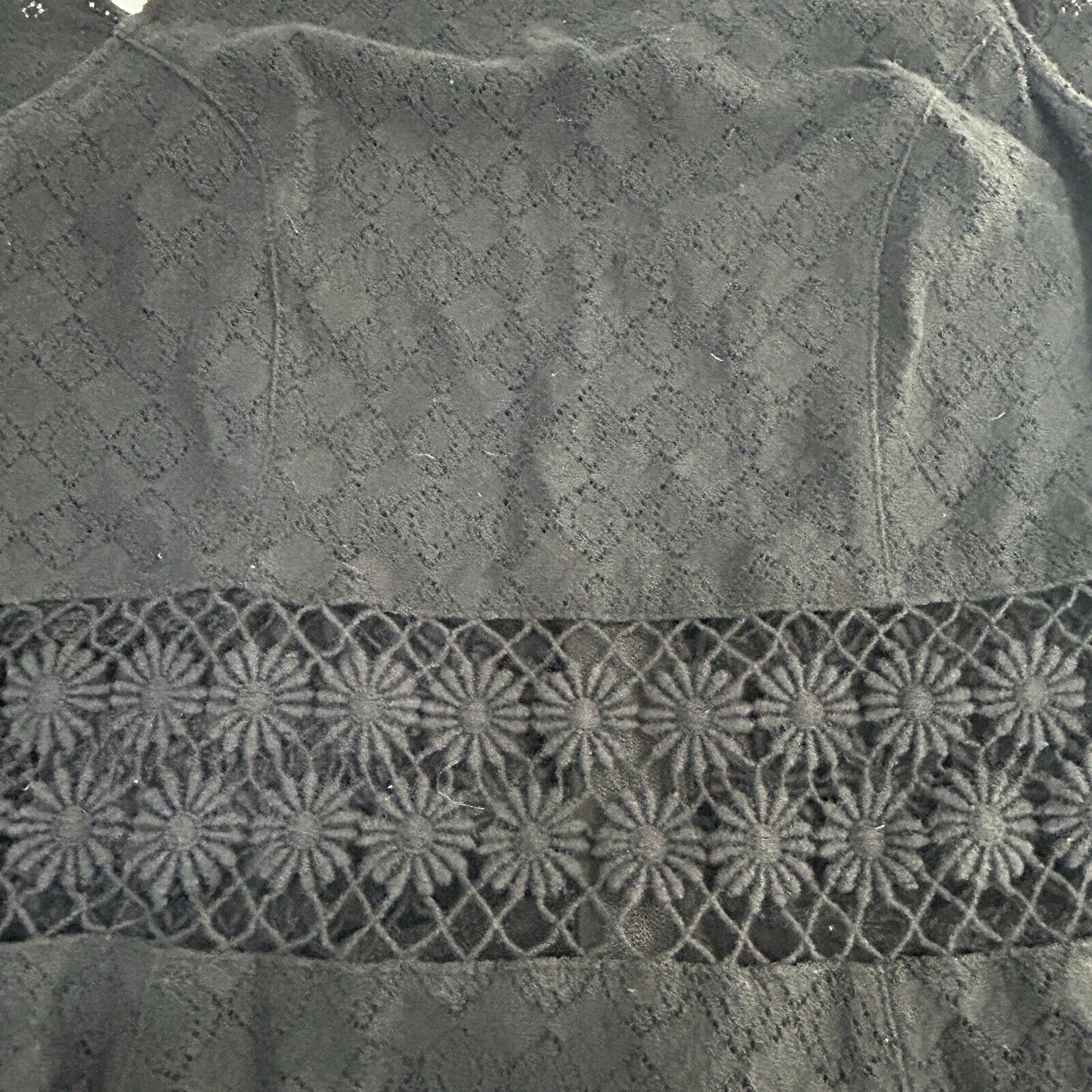 Free People Black Floral Embroidered Sleeveless A Line Peekaboo Dress Size 4
