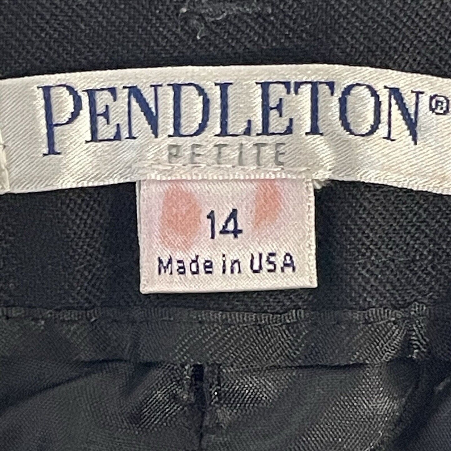VTG Pendleton Black 100% Virgin Wool High Rise Dress Pants USA Size 14P (33x27)