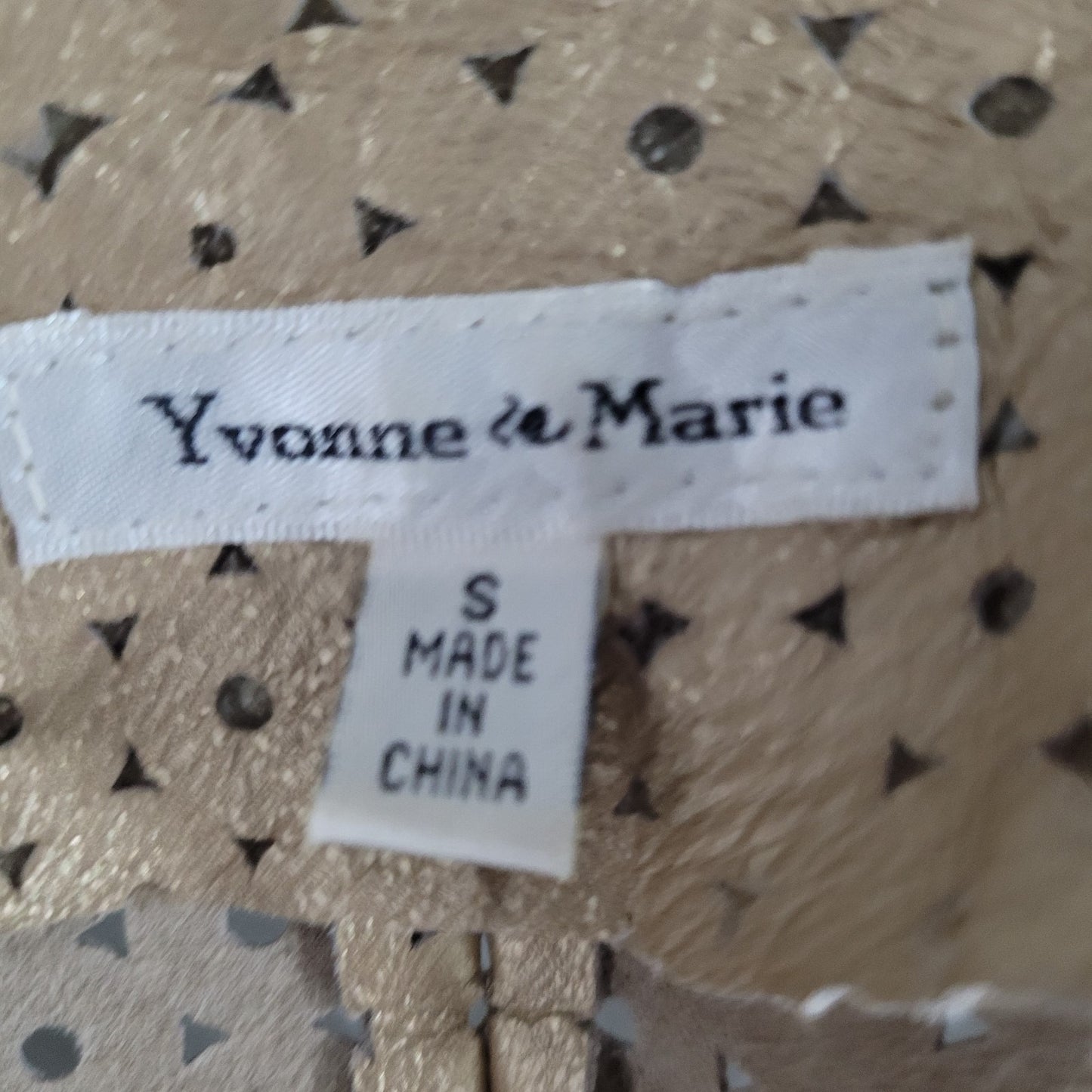 Yvonne Marie Gold Genuine Leather Open Unlined Jacket Size Small S