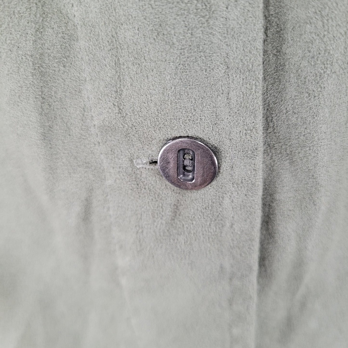 Chico's Green Suede Like Lightweight Button Up Long Sleeve Shirt Size 3 US 16