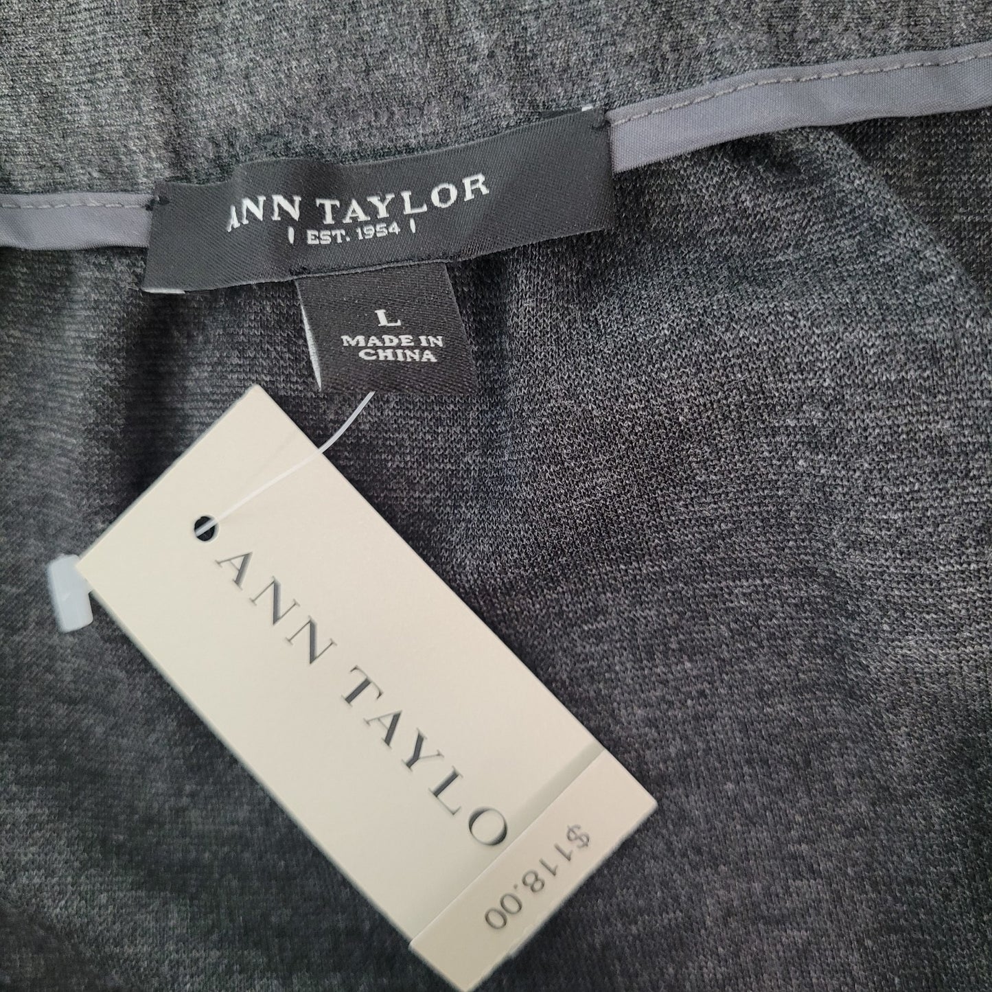 NWD Ann Taylor Grey Metallic Sequin Drawstring Mini Skirt Size Large L (36x18.5)