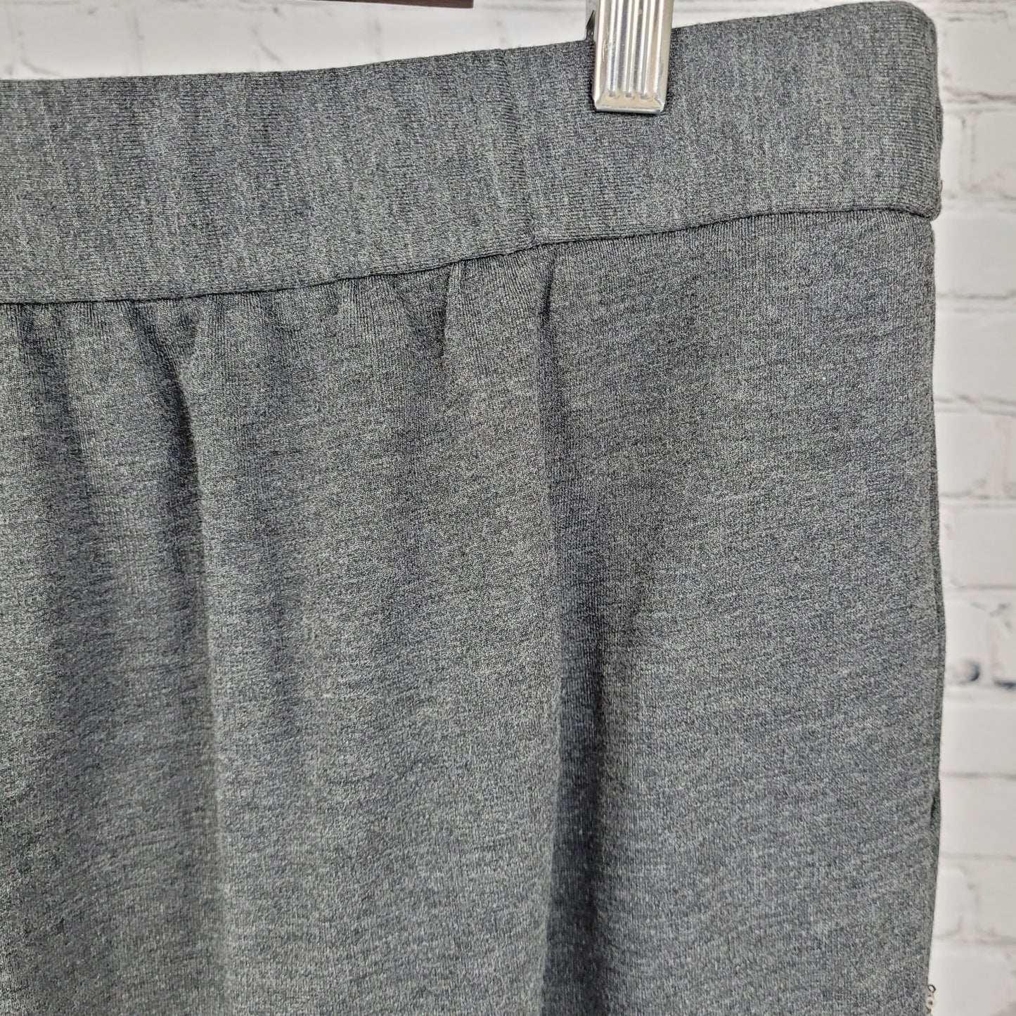 NWD Ann Taylor Grey Metallic Sequin Drawstring Mini Skirt Size Large L (36x18.5)