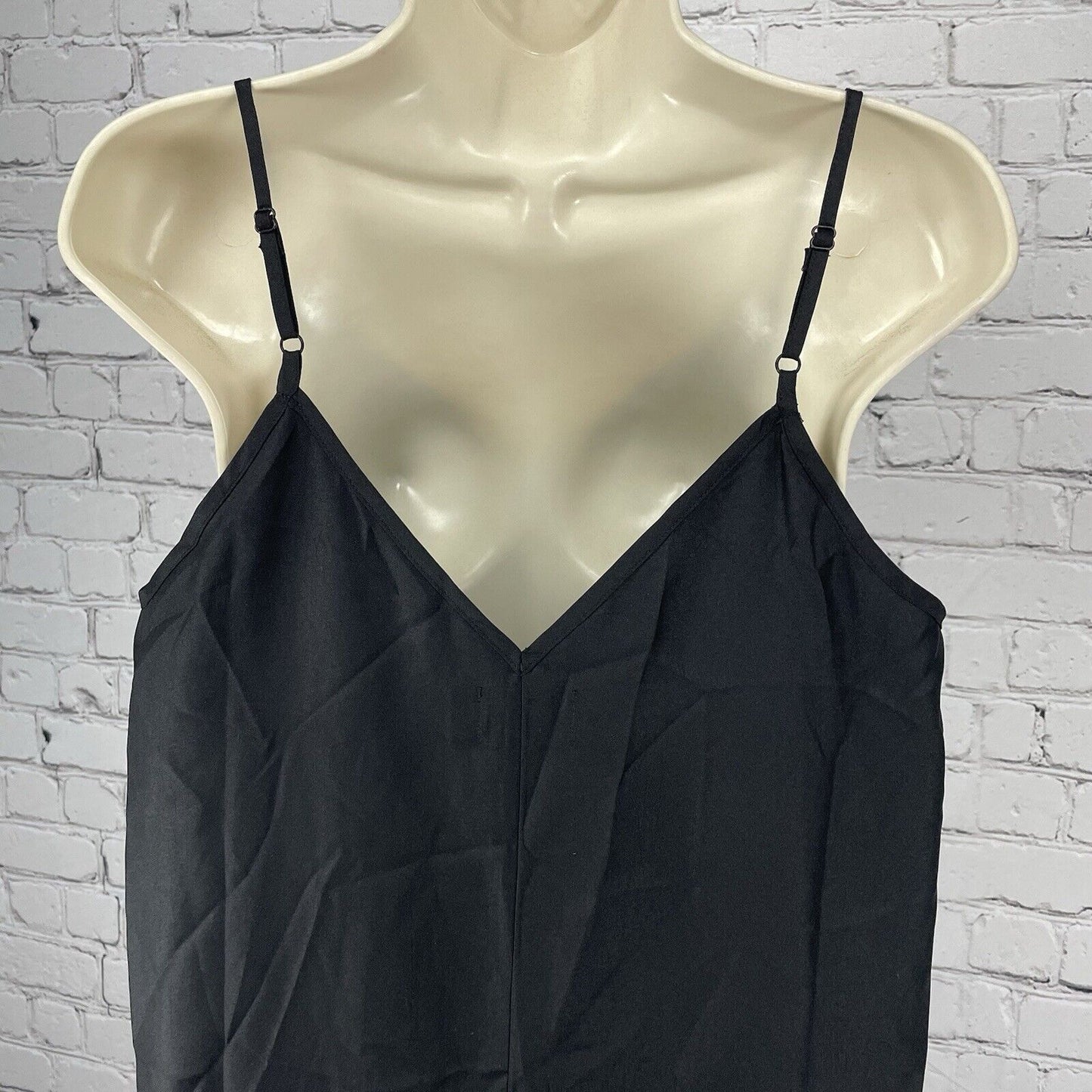 NWT ASOS Design Black Adjustable Strap Basic Slip Midi Dress Unlined Size US 10