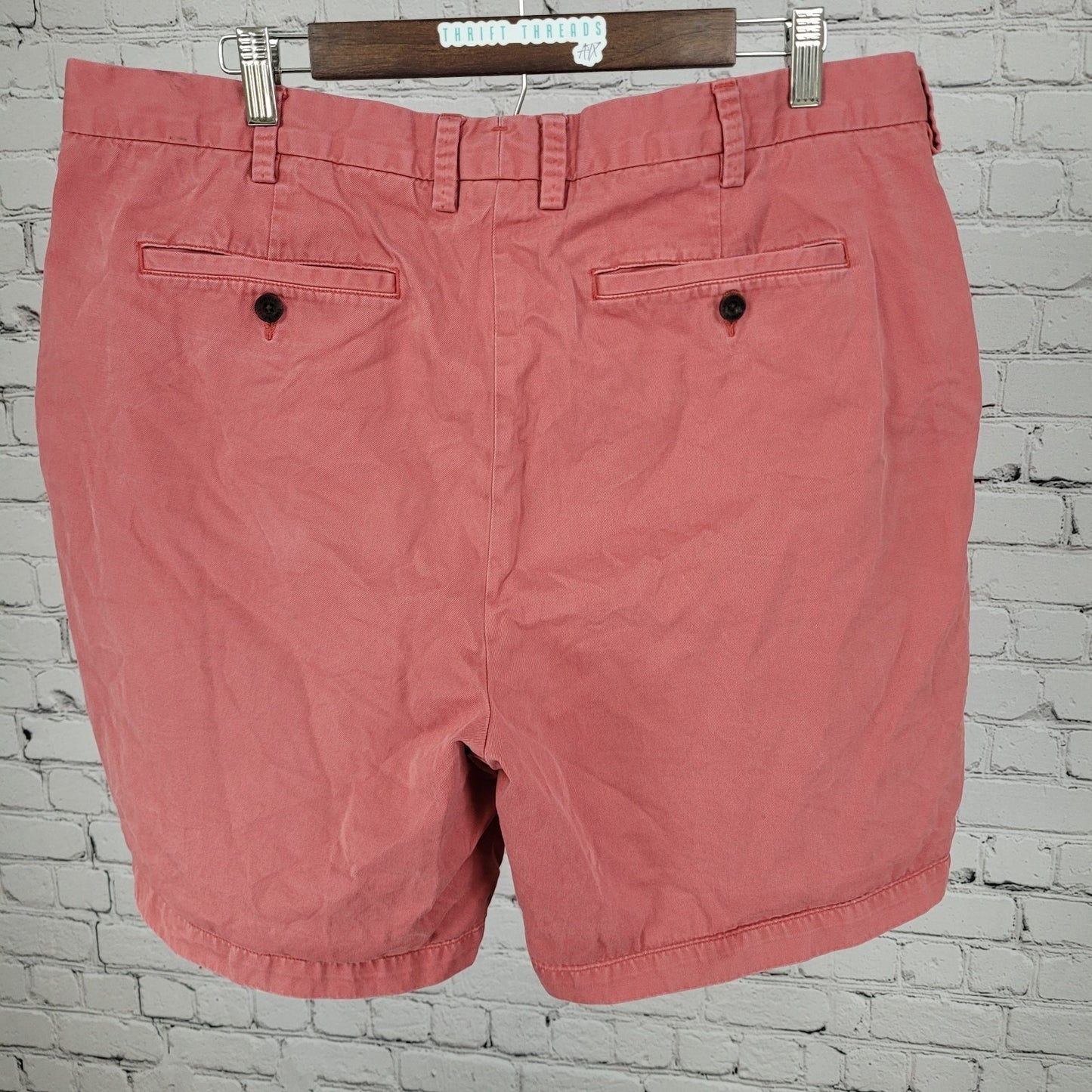 Orvis Muted Pink 100% Cotton Flat Front Chino Shorts Size 38 (38x8.5)
