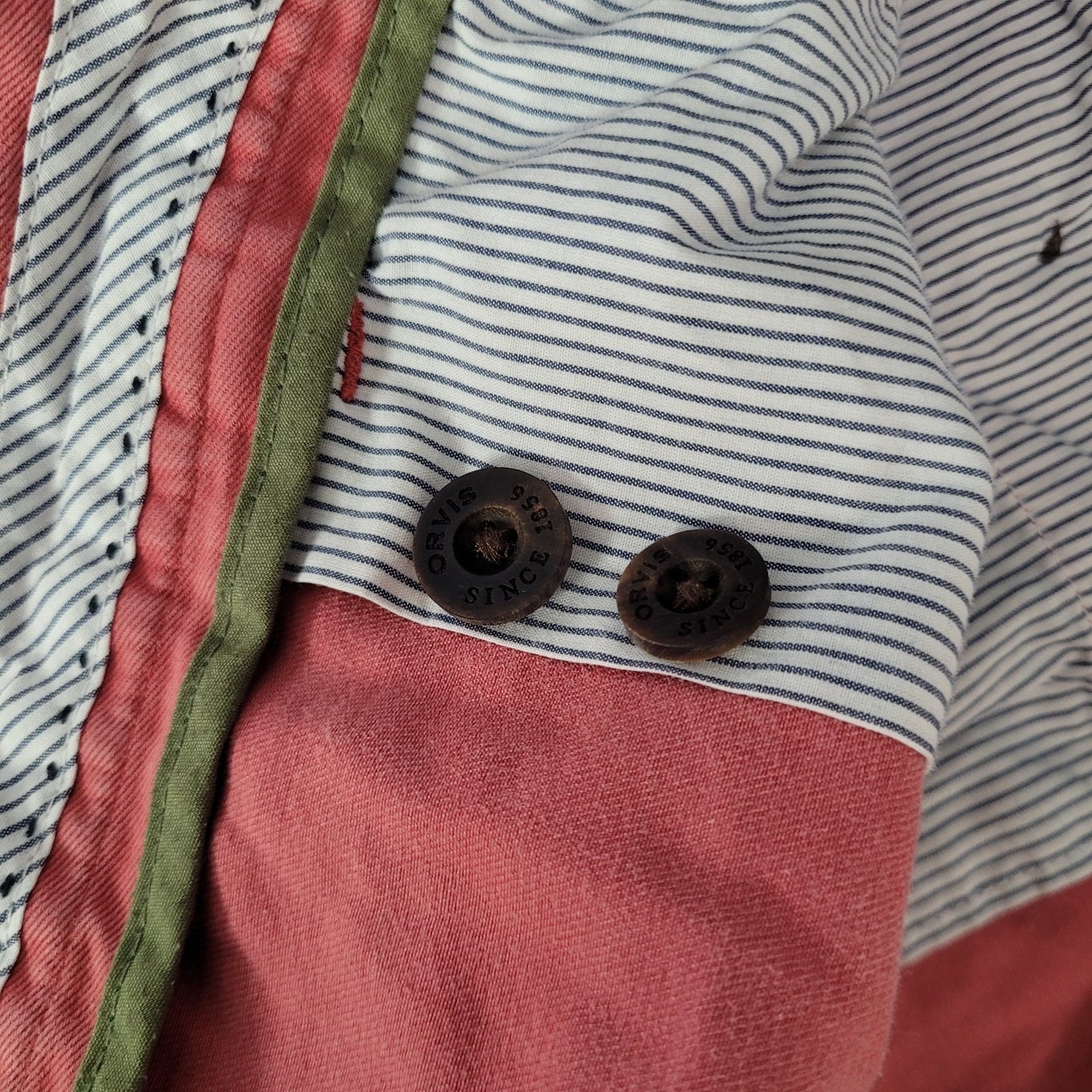 Orvis Muted Pink 100% Cotton Flat Front Chino Shorts Size 38 (38x8.5)