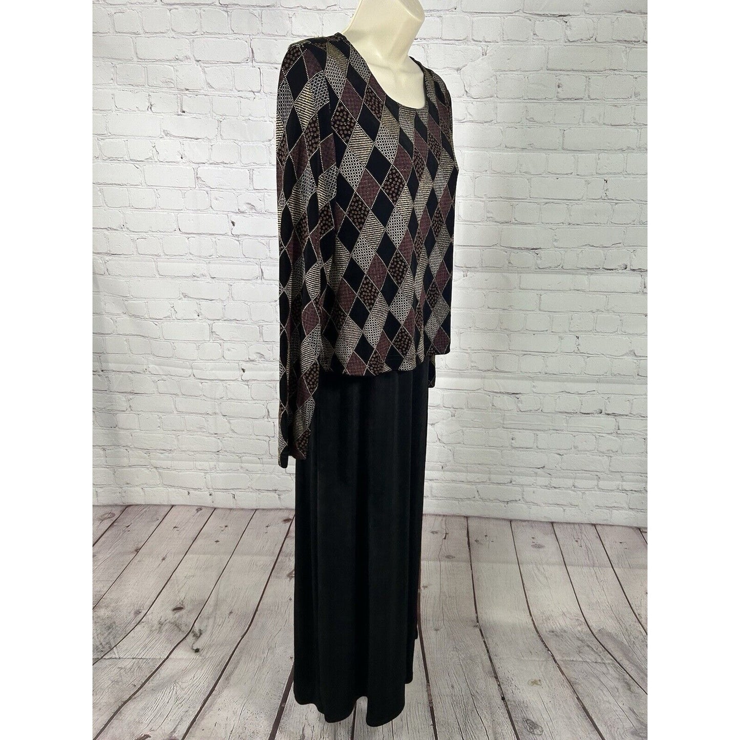 VTG Rabbit Rabbit Rabbit Designs Long Sleeve Layered Maxi Dress Women’s 14