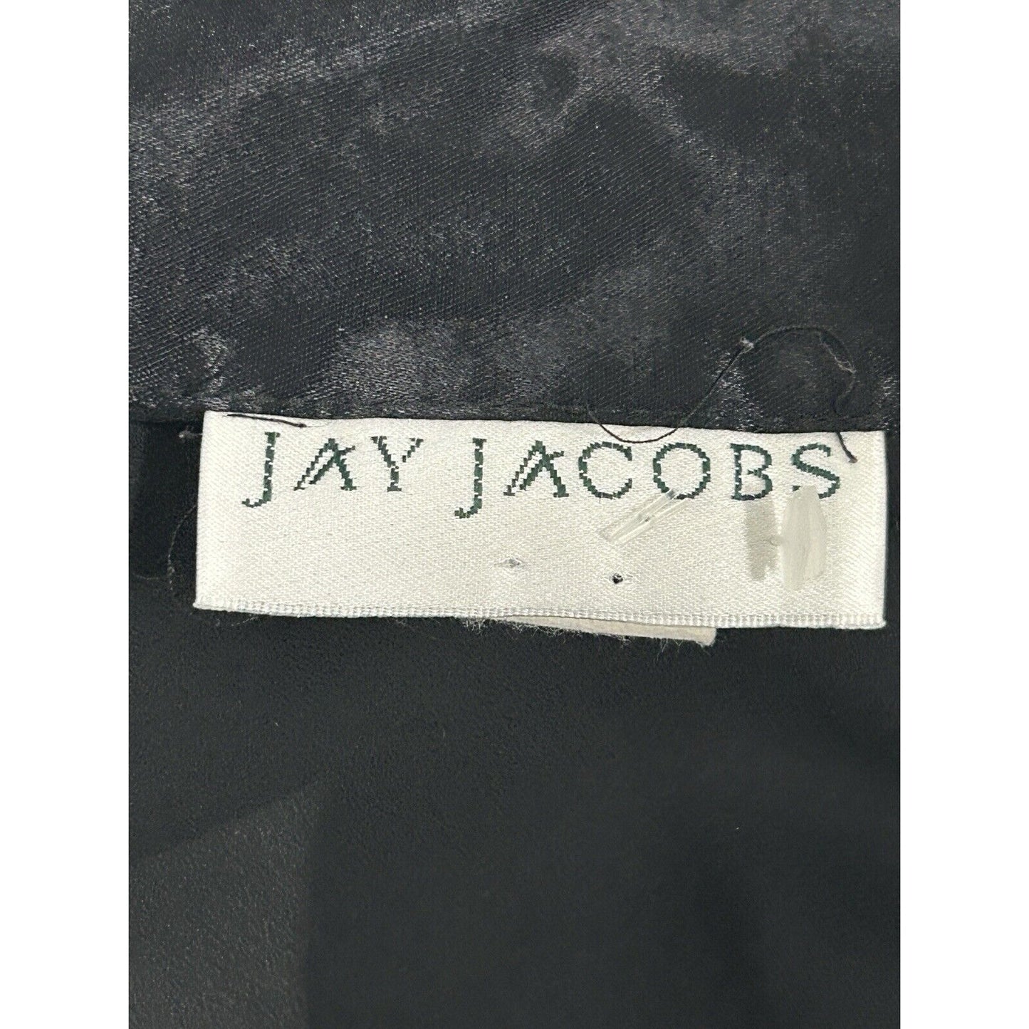 VTG Jay Jacobs Black Long Sleeve Collared Tie Cropped Blouse USA Size Large L