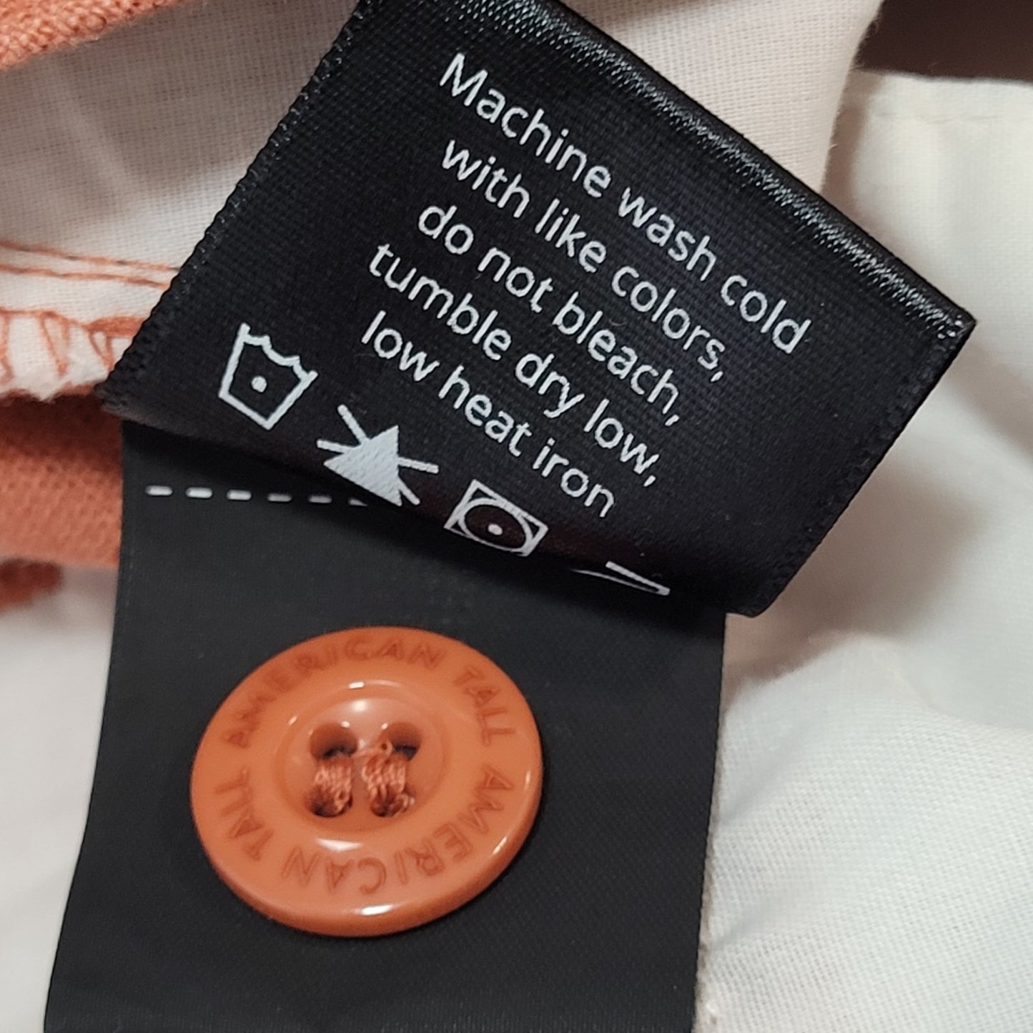 American Tall Orange Linen Cotton Lightweight Chino Shorts Size 32XT 10.5 Inseam