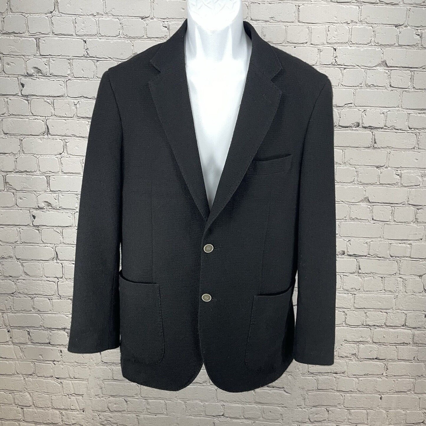 Sake Fifth Avenue Black Wool Slim Fit Lightweight Super 110’s Blazer Size 40R