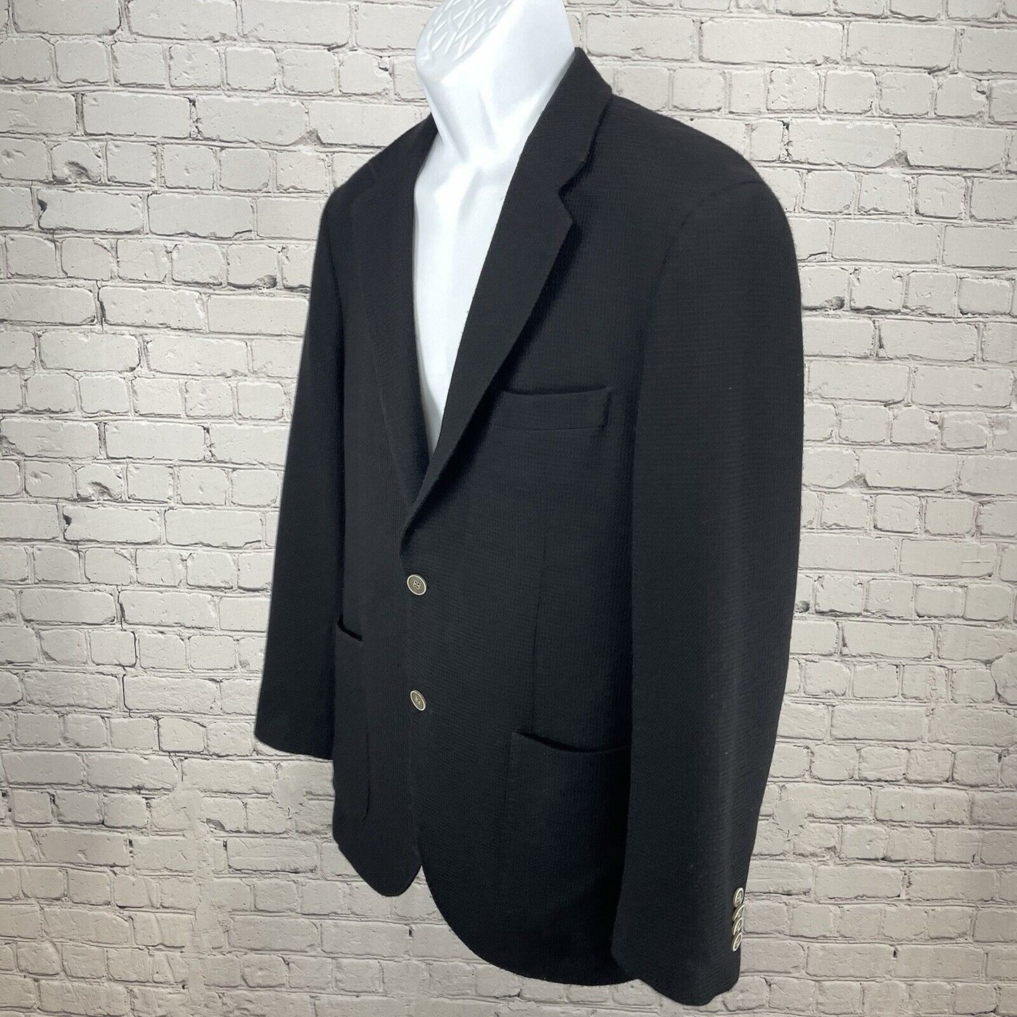Sake Fifth Avenue Black Wool Slim Fit Lightweight Super 110’s Blazer Size 40R