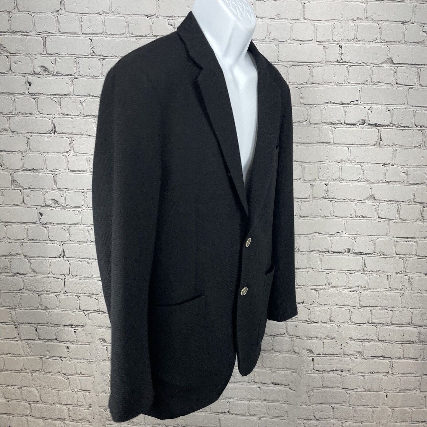 Sake Fifth Avenue Black Wool Slim Fit Lightweight Super 110’s Blazer Size 40R