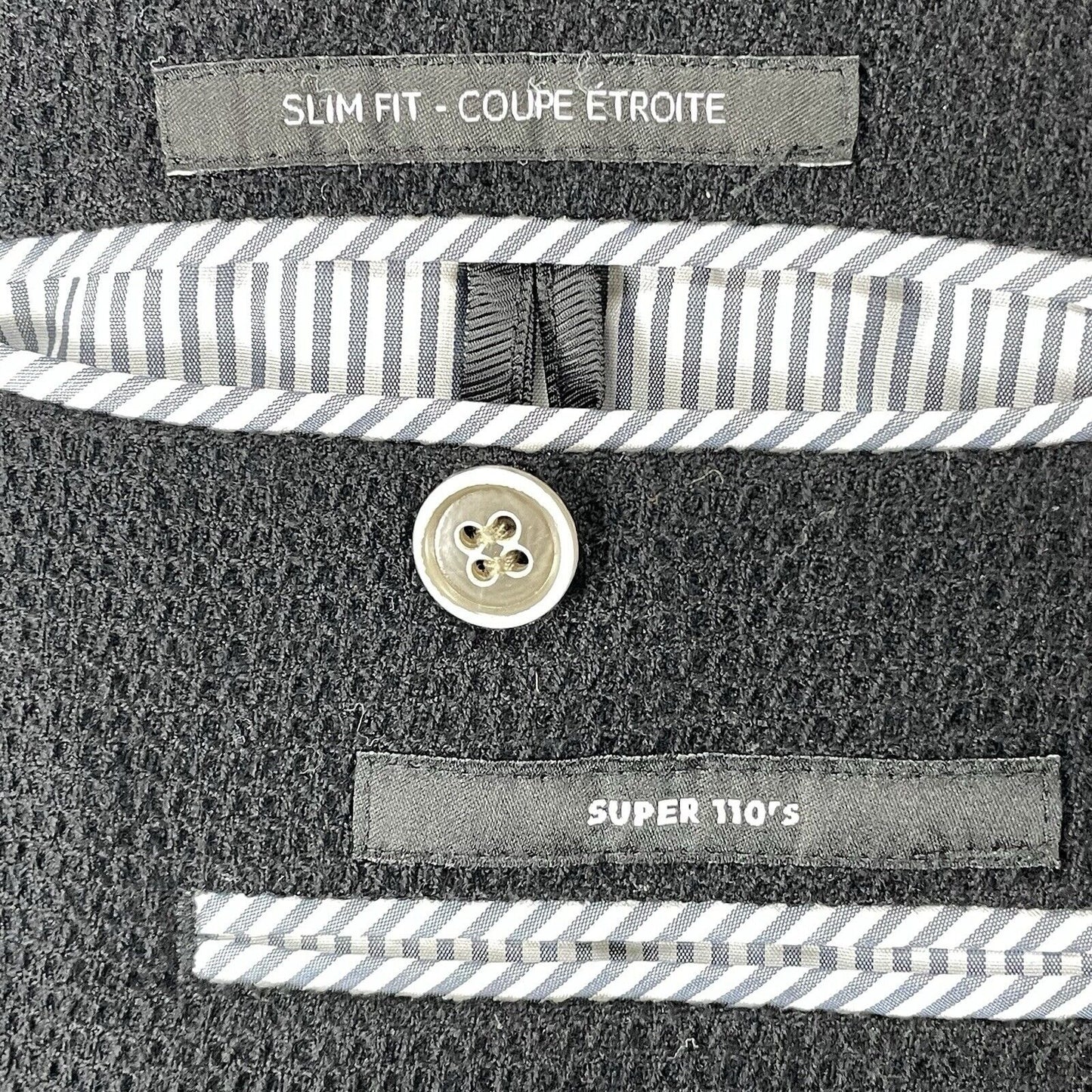 Sake Fifth Avenue Black Wool Slim Fit Lightweight Super 110’s Blazer Size 40R