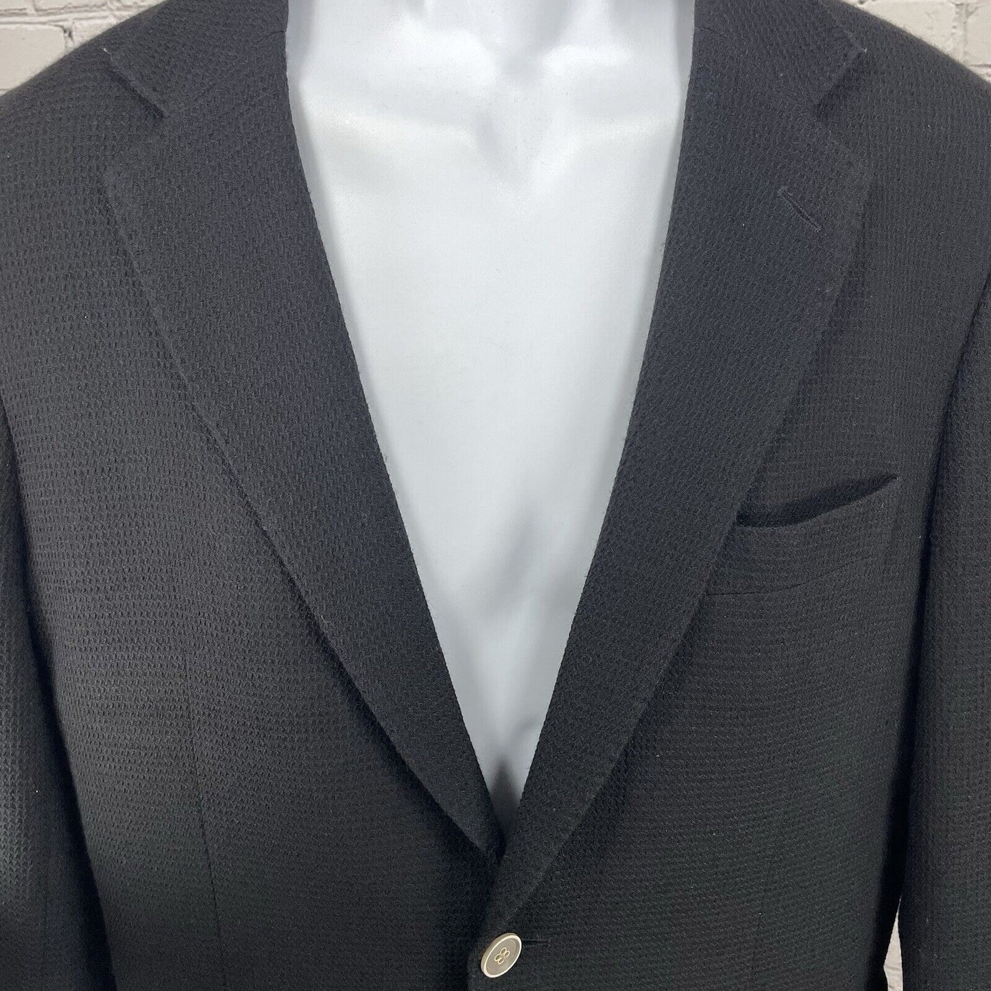 Sake Fifth Avenue Black Wool Slim Fit Lightweight Super 110’s Blazer Size 40R
