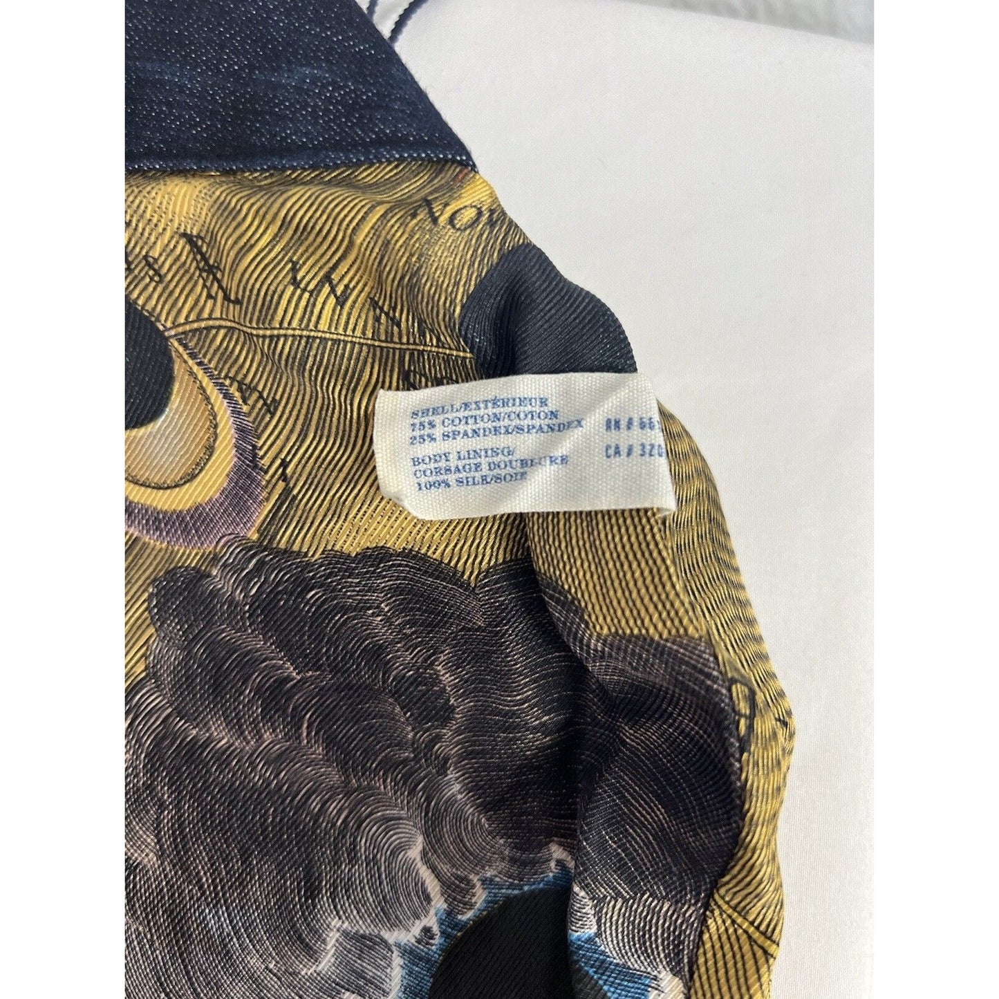 Anthropologie Leifsdottir Mini Blue Denim Pencil Skirt 100% Silk Lining Size 0