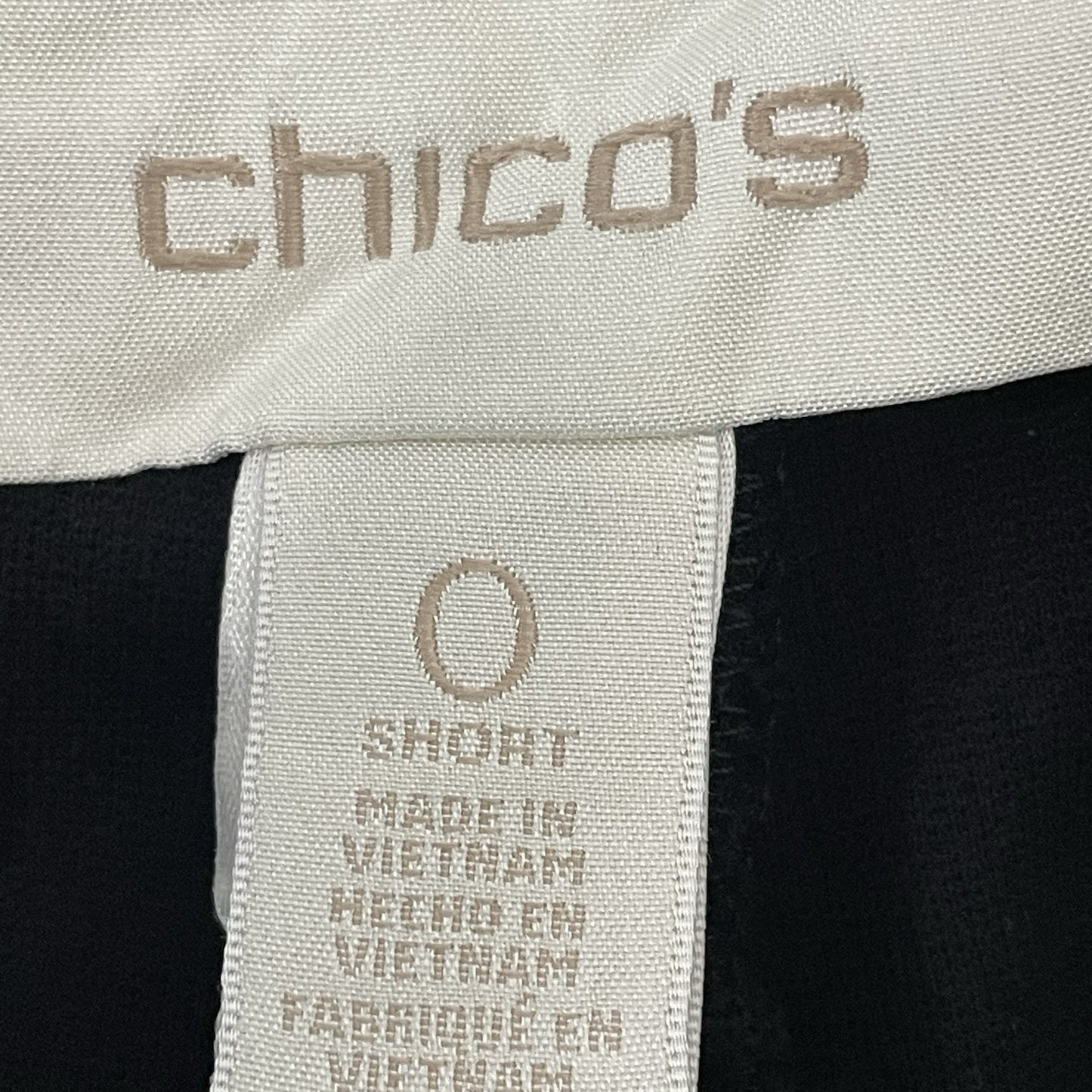 Chico’s Black Elastic Waist Zipped Stretch Slim Fit Pants Size 0 US 4 (30x25.5)