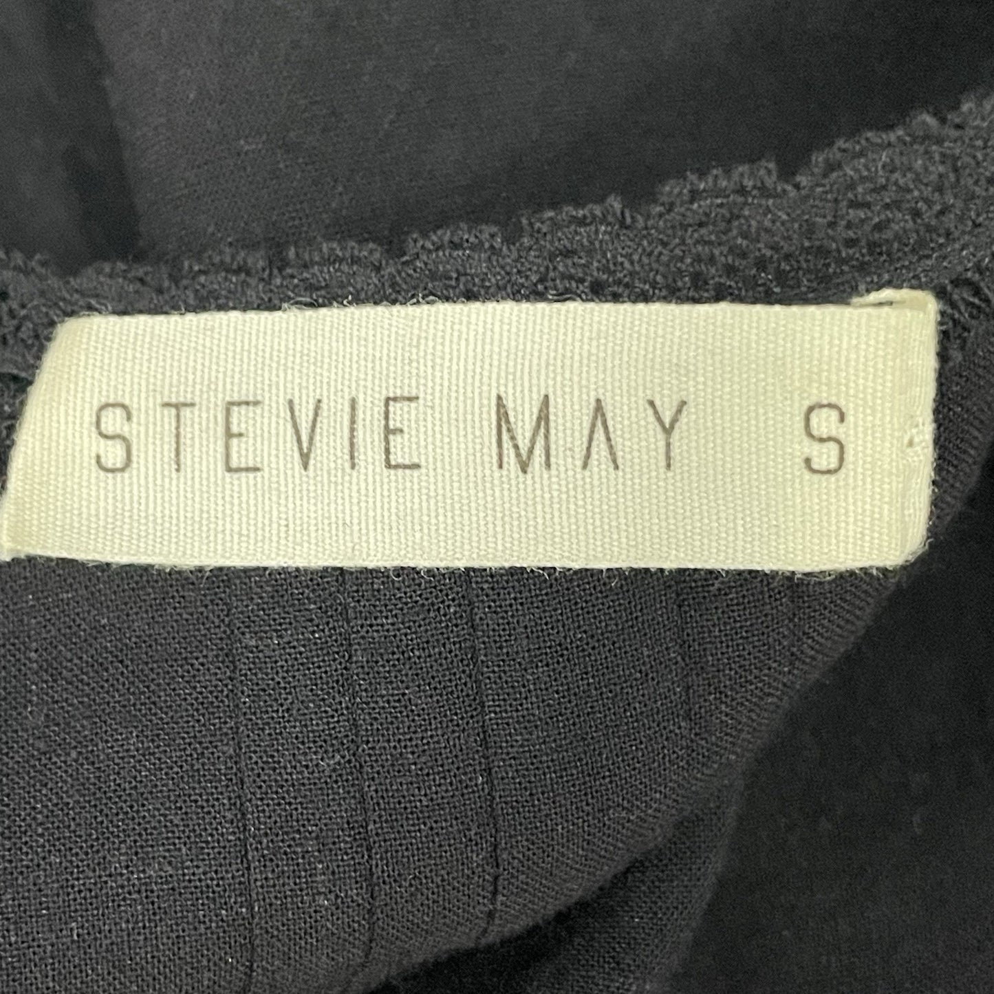 Stevie May Black Lightweight Long Sleeve Tie Front Pleated Zipped Dress Size S