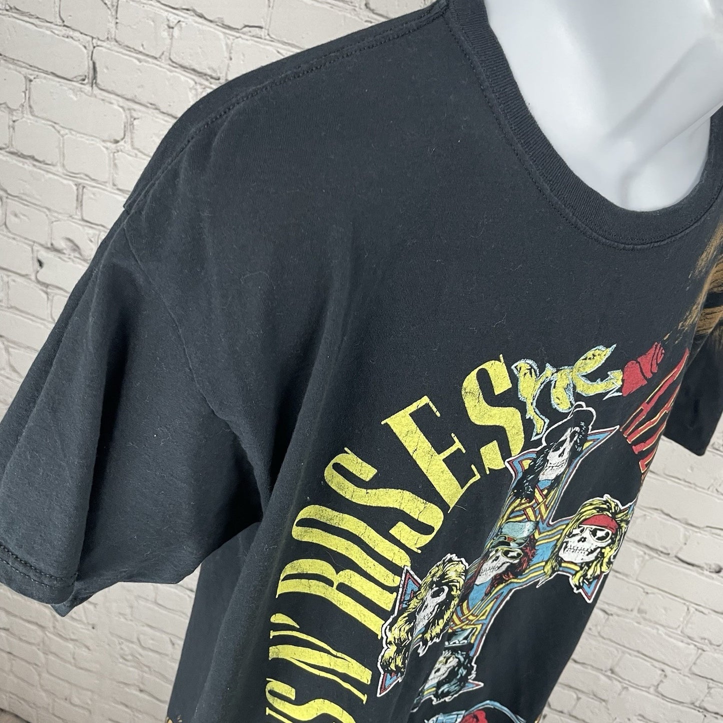 Guns N’ Roses Black Appetite For Destruction Skulls Band T-Shirt Size Large L