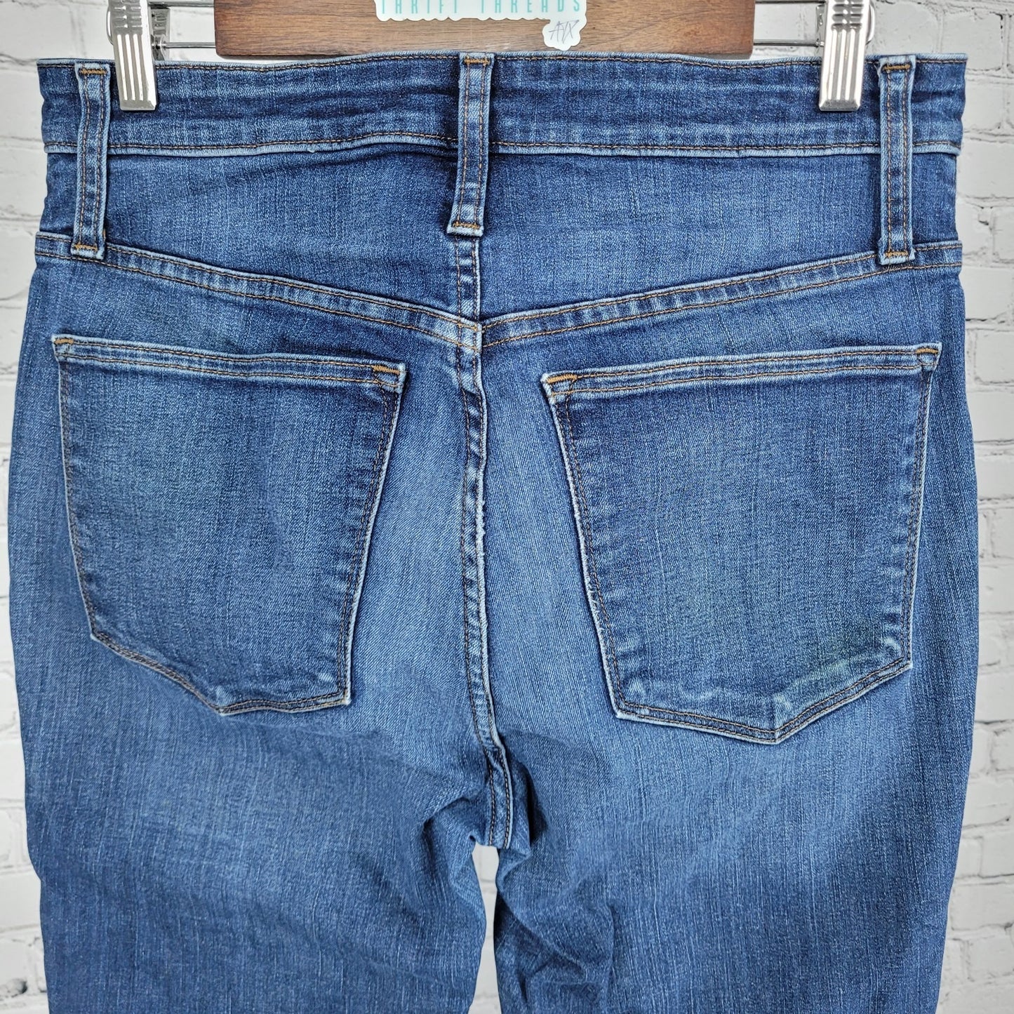 J.CREW Blue Denim Curvy Toothpick High Rise Stretch Jeans Size 30 (30x29)