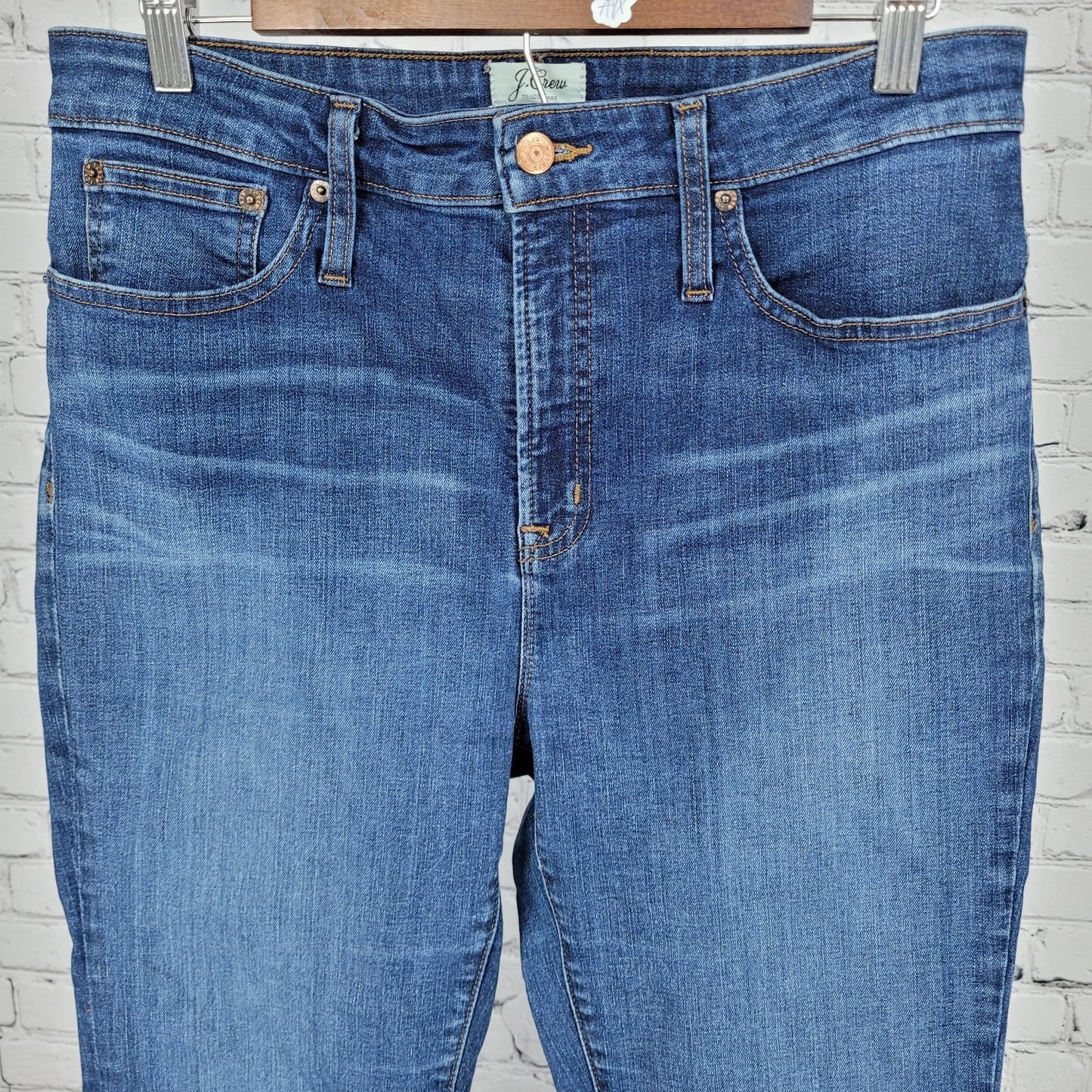 J.CREW Blue Denim Curvy Toothpick High Rise Stretch Jeans Size 30 (30x29)