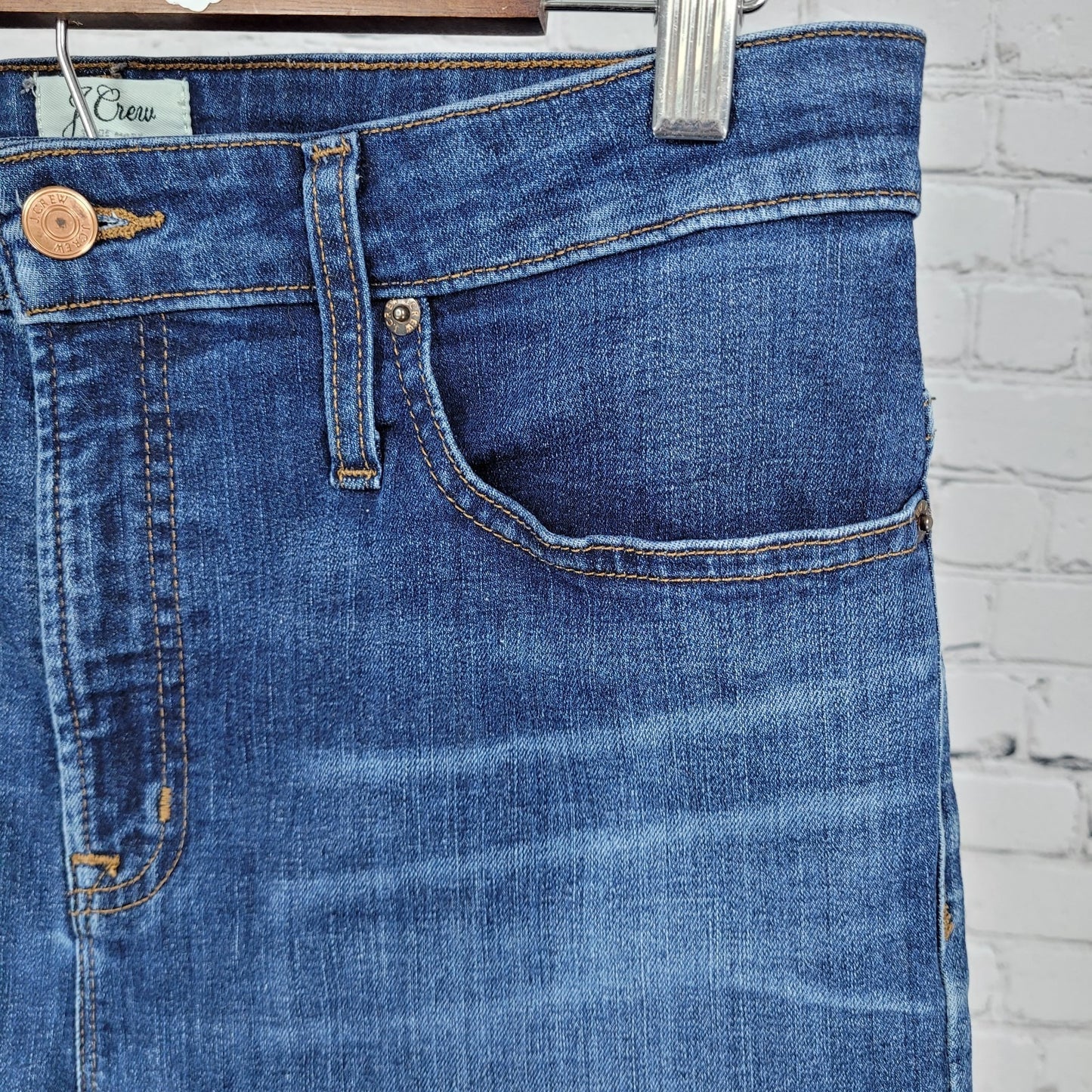 J.CREW Blue Denim Curvy Toothpick High Rise Stretch Jeans Size 30 (30x29)
