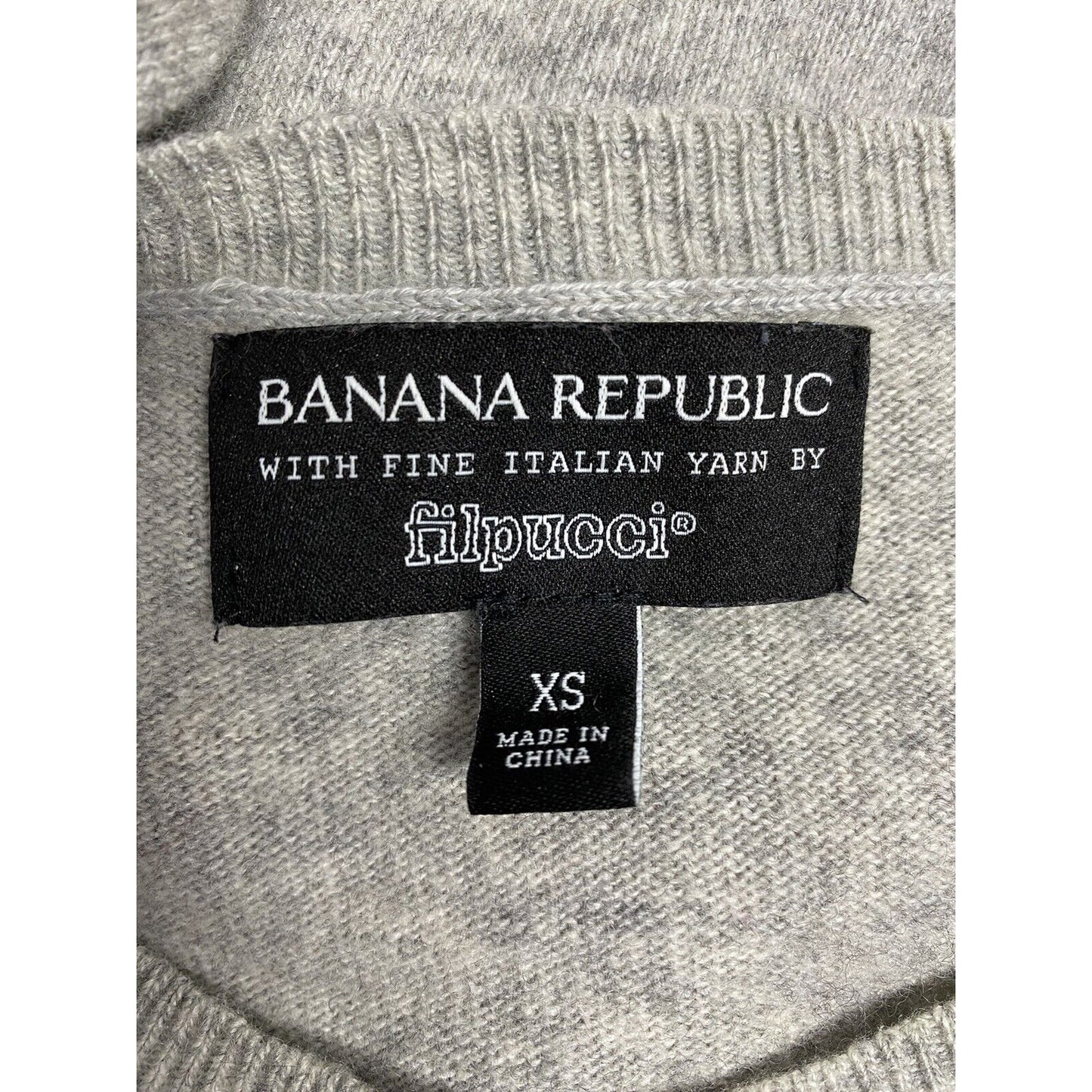 Banana Republic Filpucci Gray Pink Stripe Italian Yarn Wool Knit Sweater XS