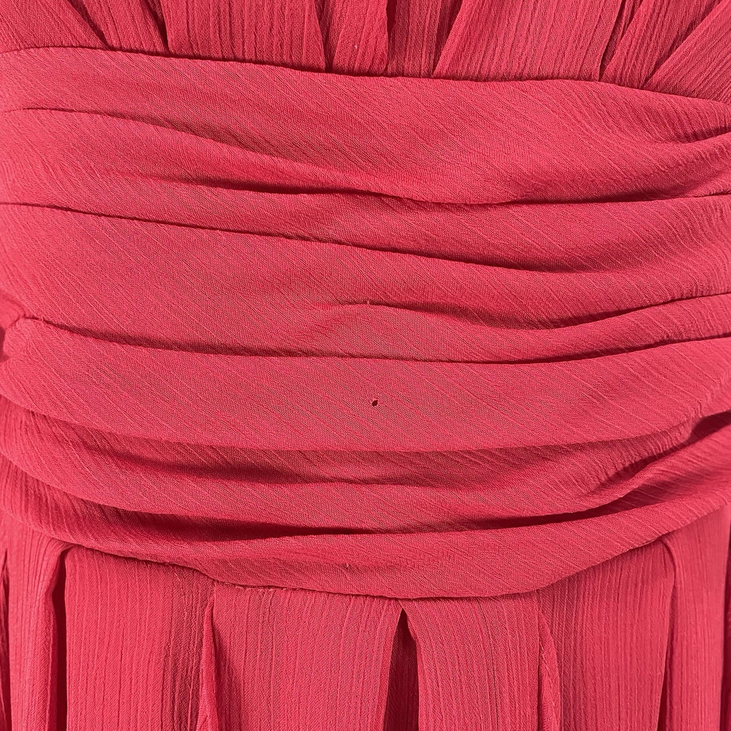 David’s Bridal Red Pleated Empire Waist Strapless Prom Zipped Short Dress Size 2