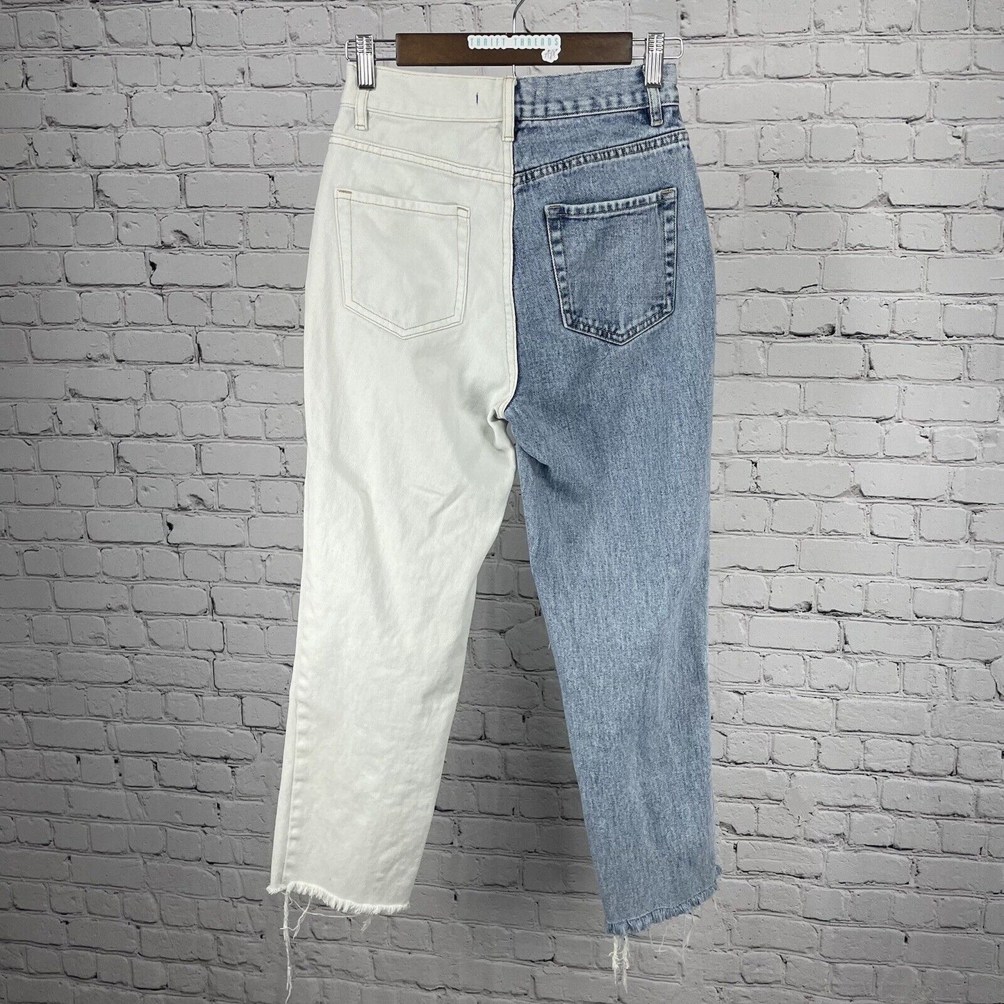 Pacsun Distressed High Rise Straight Leg Cut Off Denim Jeans Size 25 (25x25)
