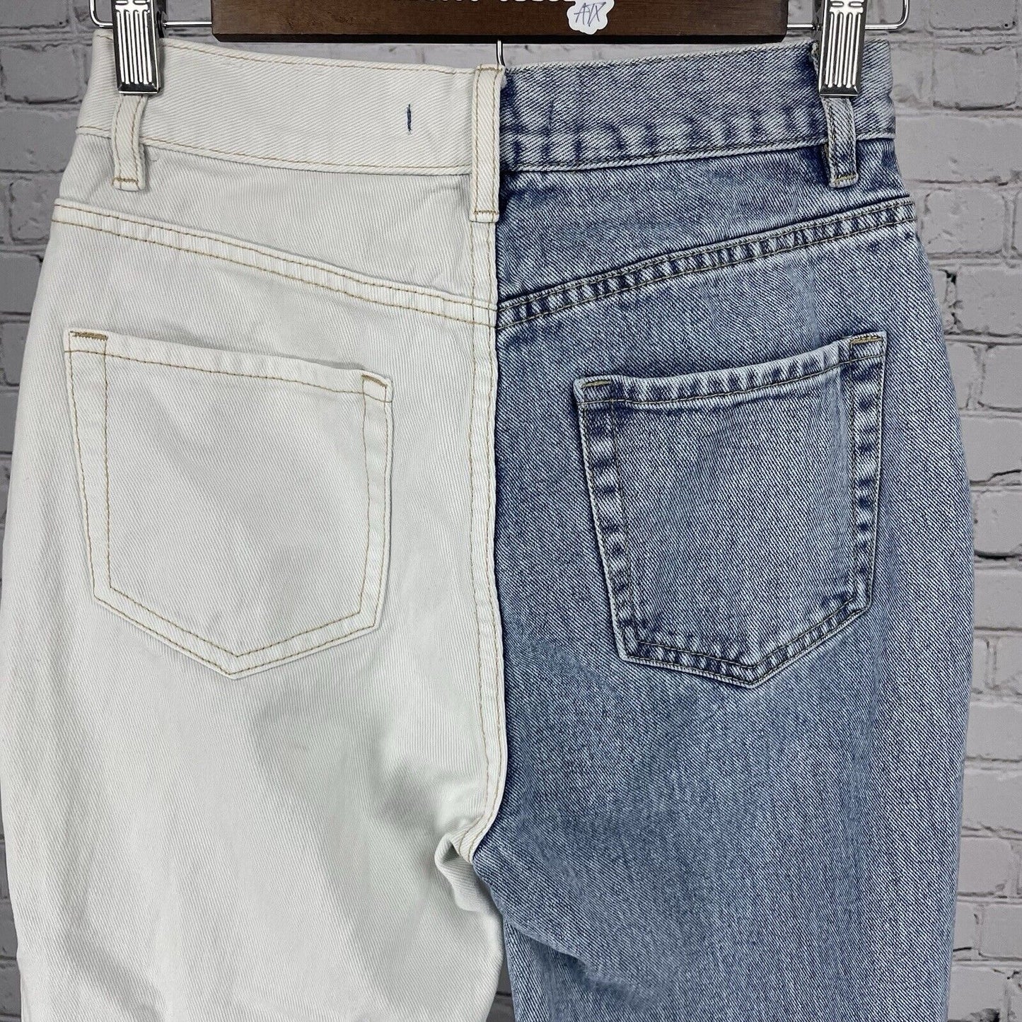 Pacsun Distressed High Rise Straight Leg Cut Off Denim Jeans Size 25 (25x25)