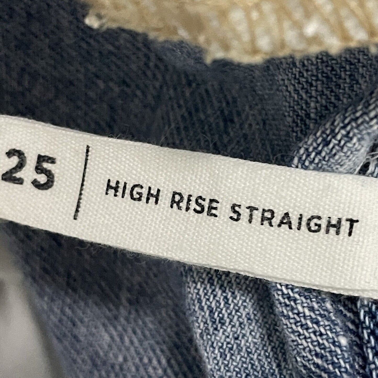 Pacsun Distressed High Rise Straight Leg Cut Off Denim Jeans Size 25 (25x25)