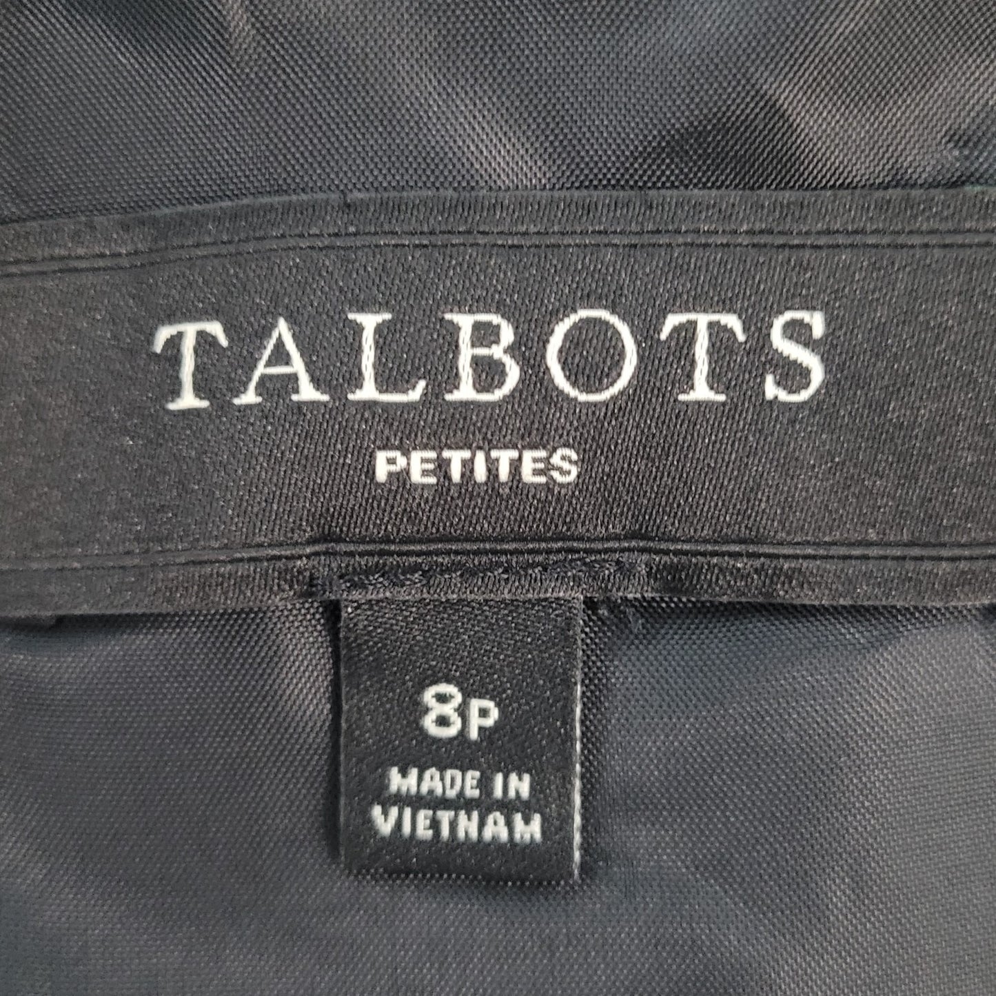Talbots Black & White Wool Blend Pockets Lined Straight Skirt Size 8P (30x18.5)