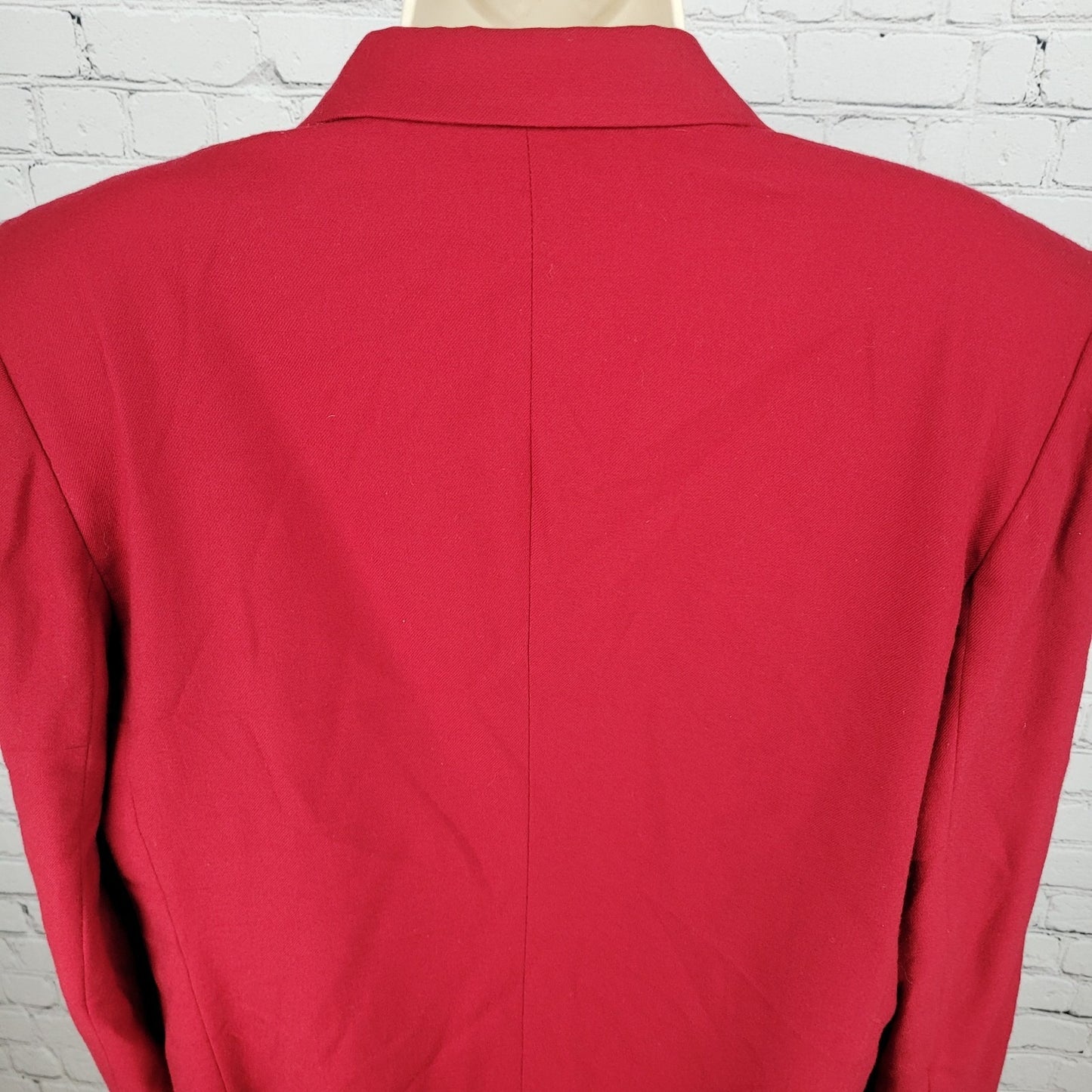 VTG Talbots Red 100% Worsted Wool Gold Button Blazer Jacket USA Made Size 16